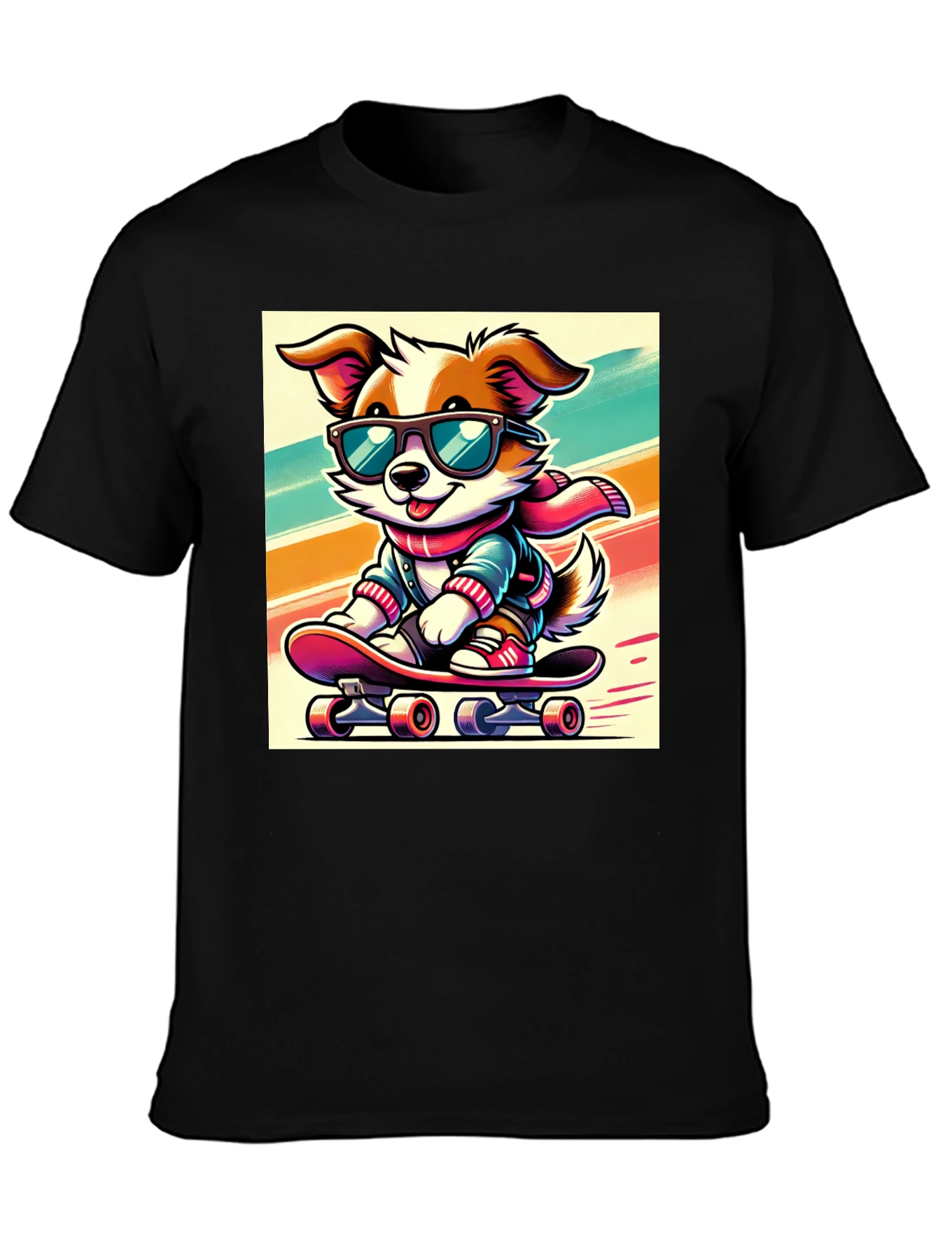 Cool Dog Skateboard Graphic Tee