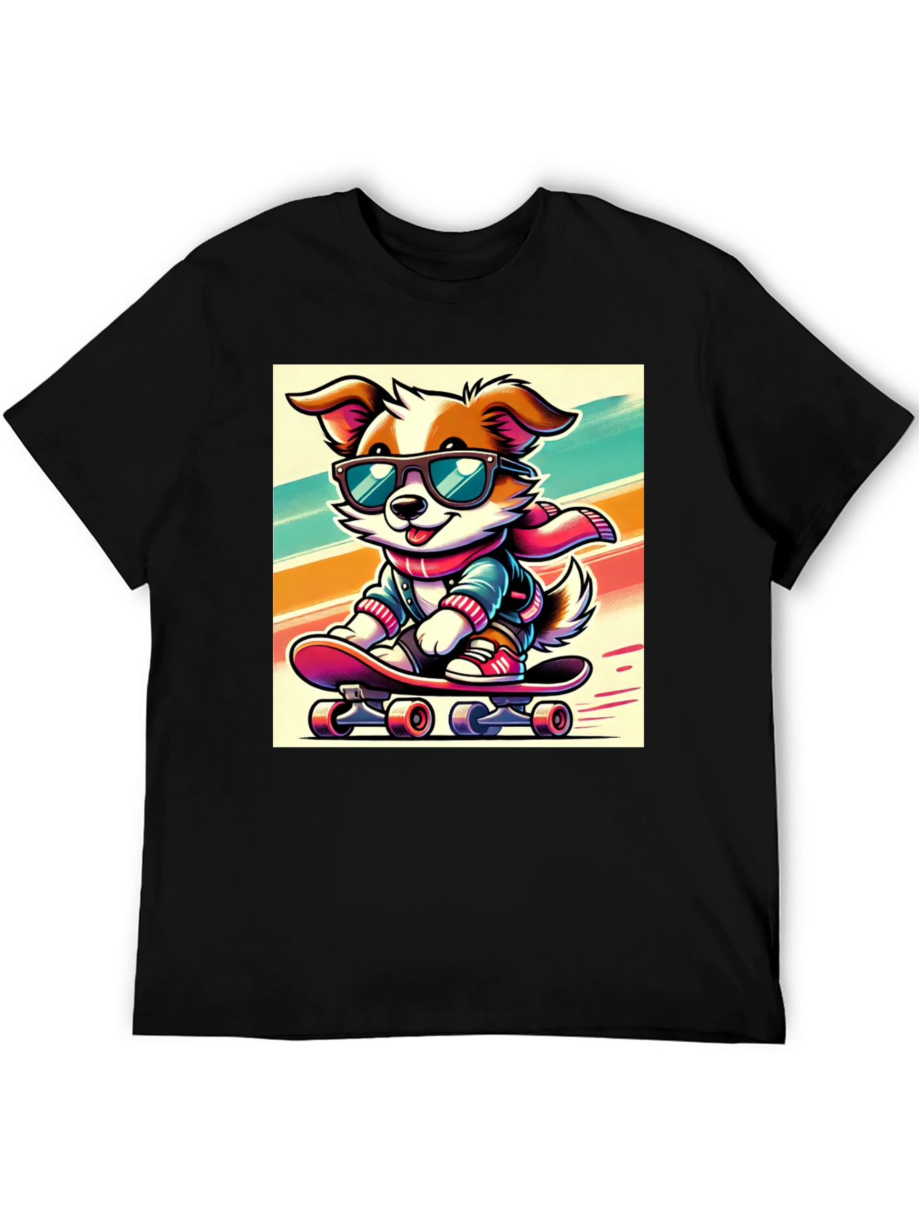 Cool Dog Skateboard Graphic Tee