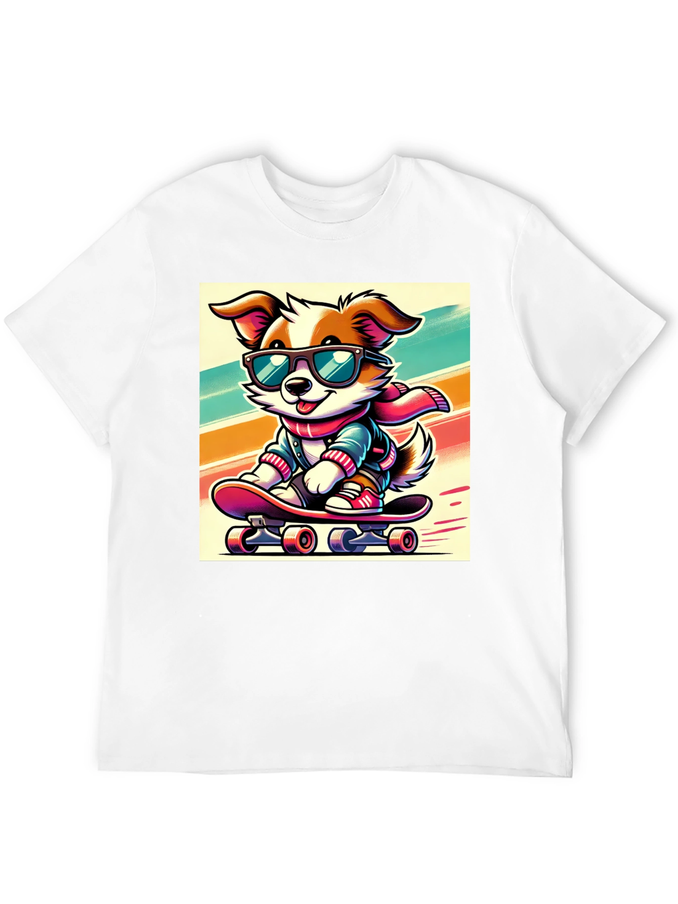 Cool Dog Skateboard Graphic Tee