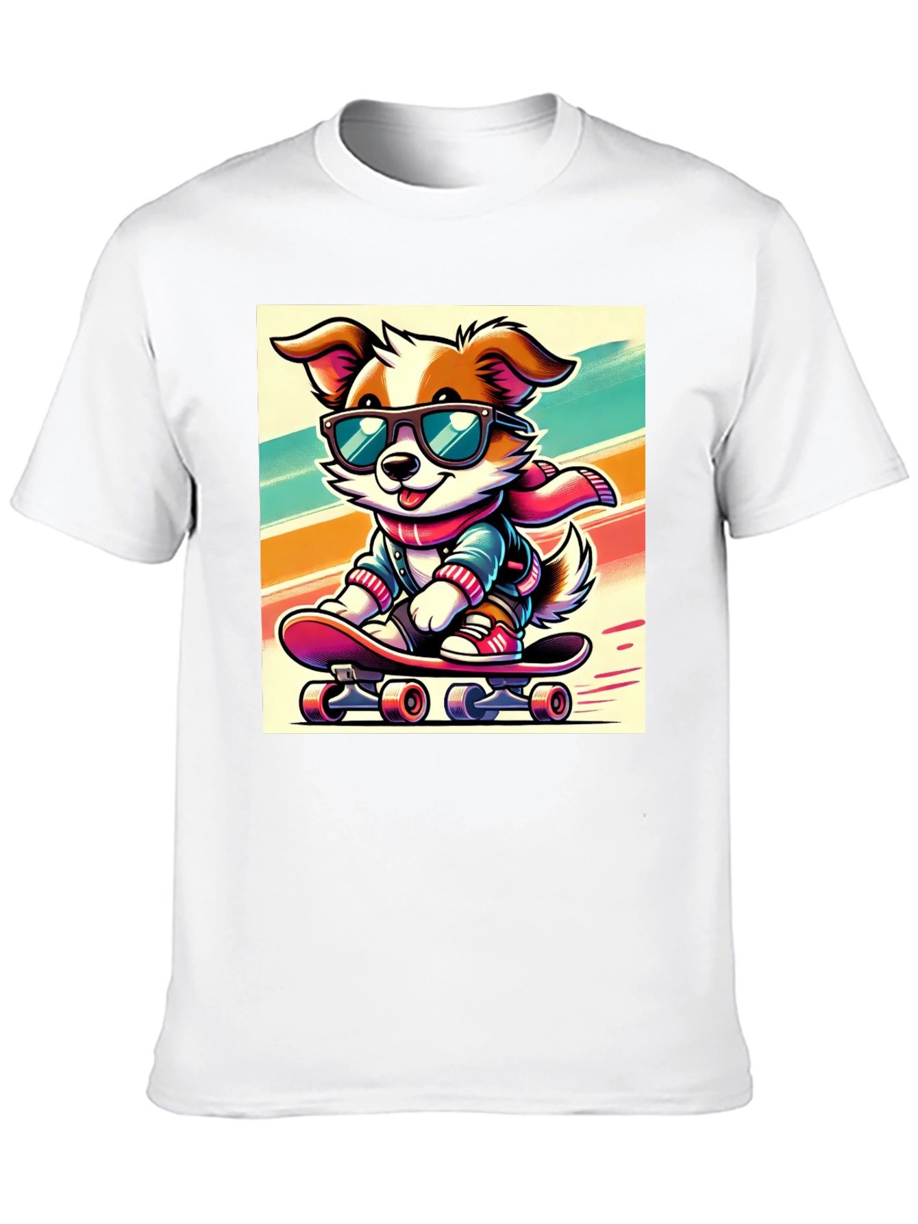 Cool Dog Skateboard Graphic Tee