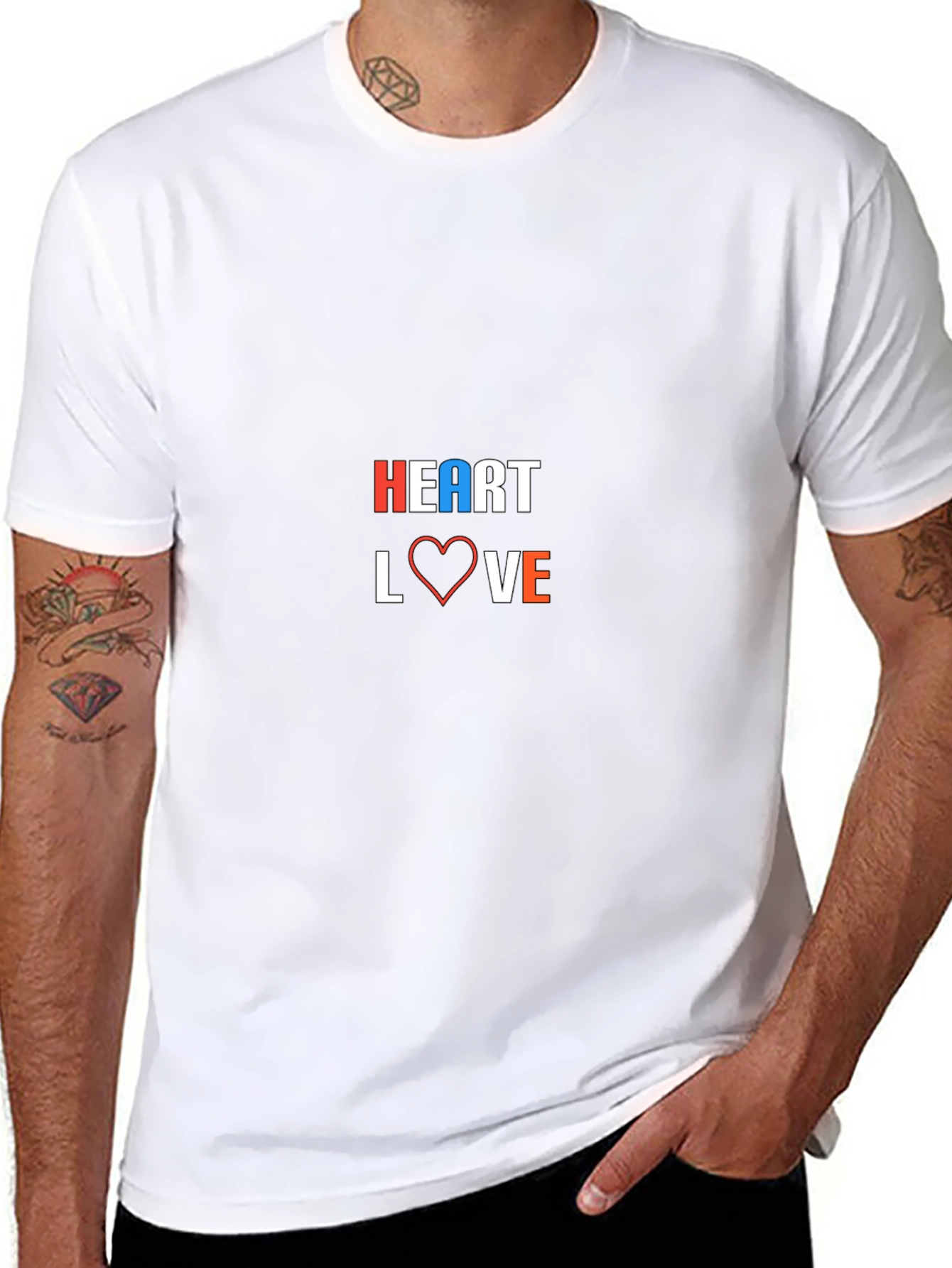 Heart Love Graphic Black T-Shirt