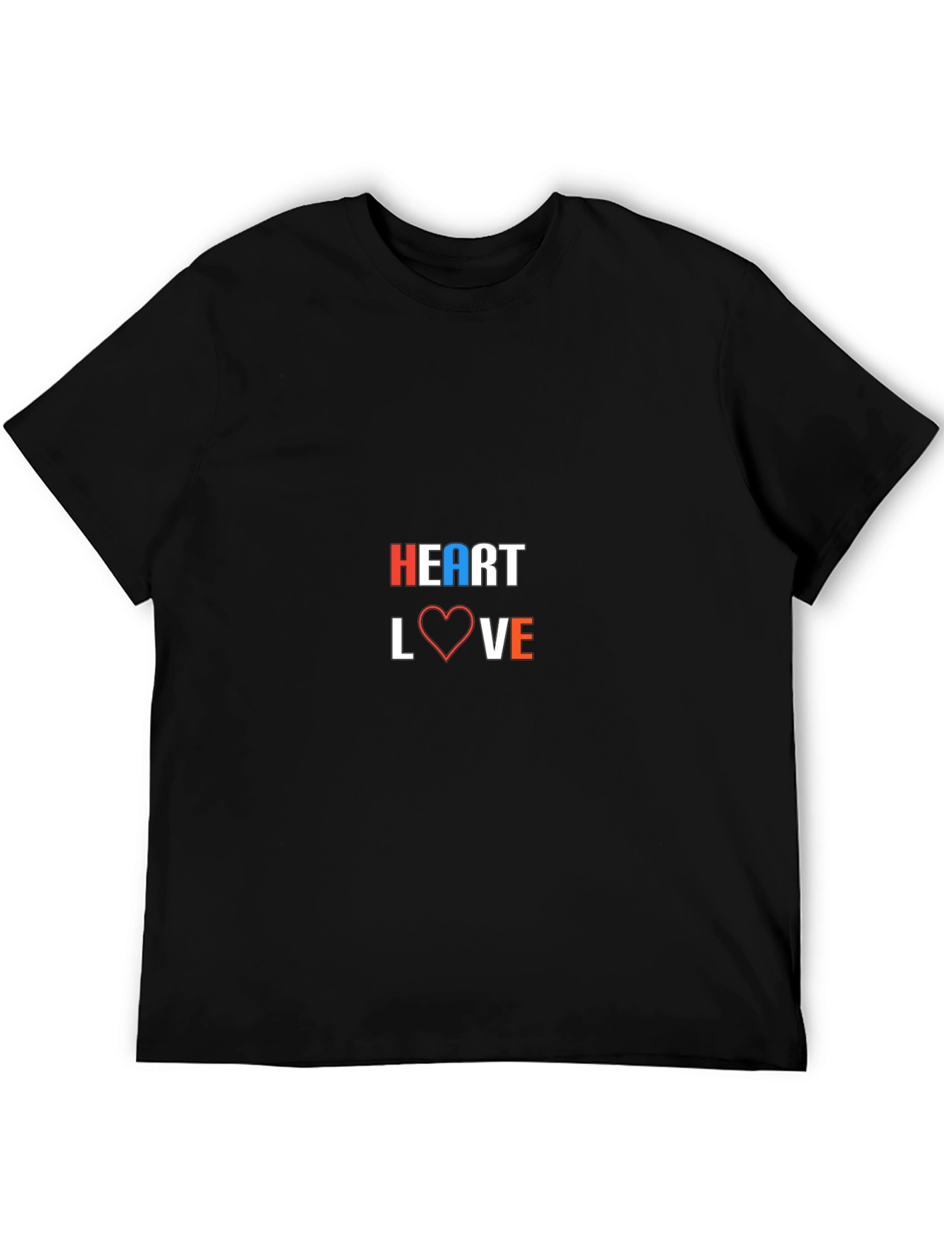 Heart Love Graphic Black T-Shirt