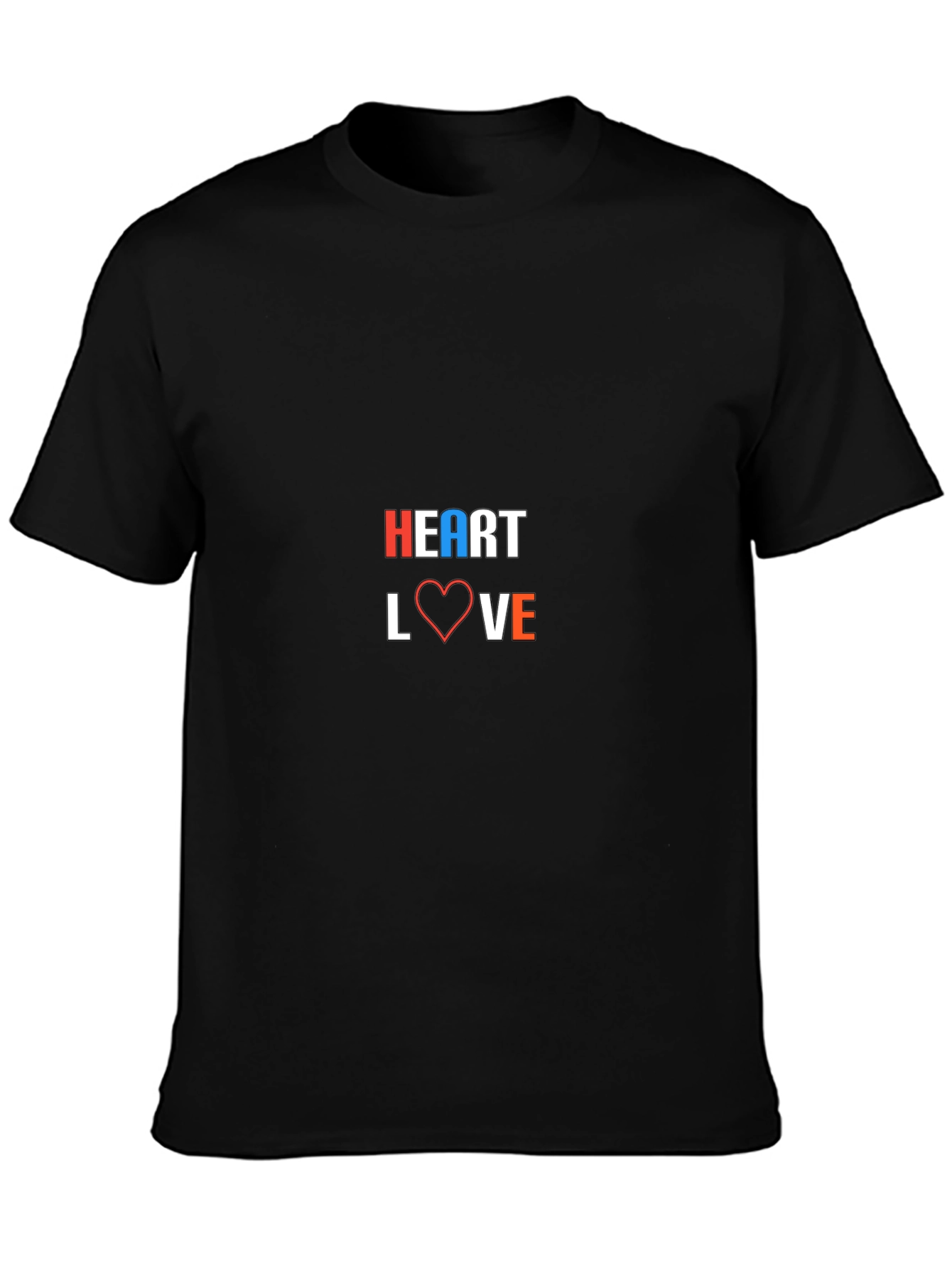 Heart Love Graphic Black T-Shirt