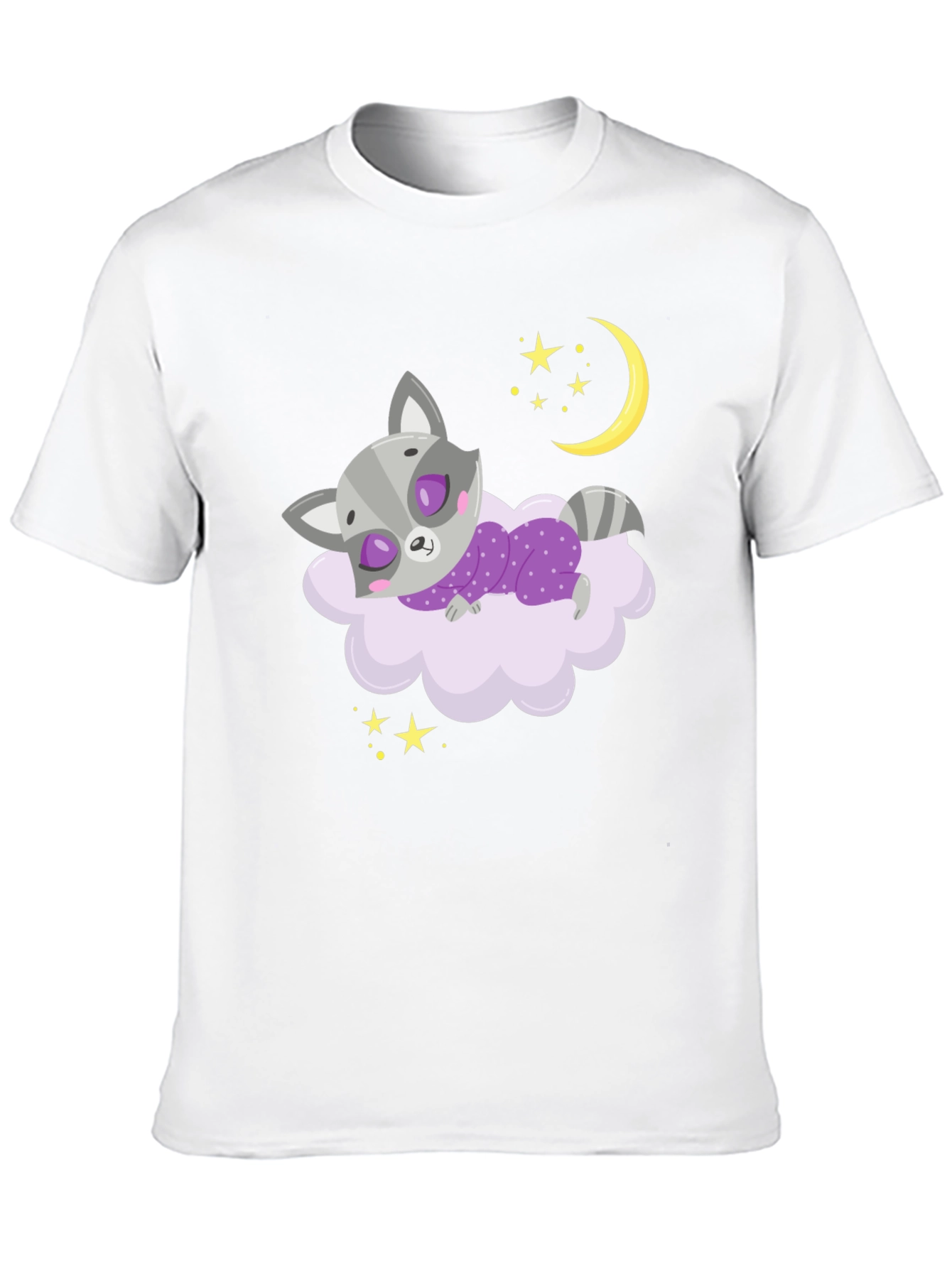 Cute Raccoon Sleeping on Cloud Graphic Tee