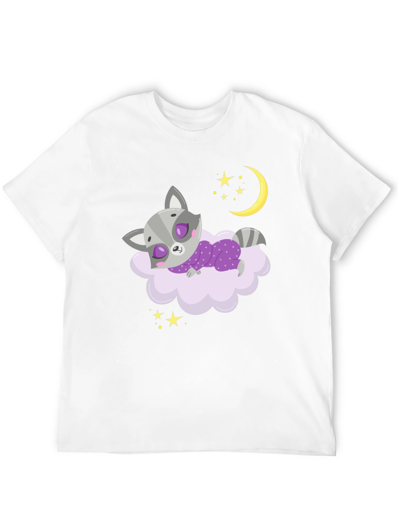 Cute Raccoon Sleeping on Cloud Graphic Tee