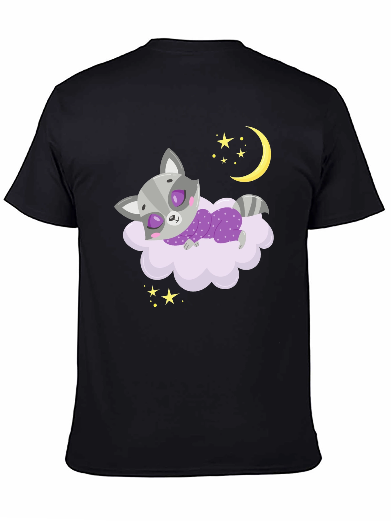 Cute Raccoon Sleeping on Cloud Graphic Tee