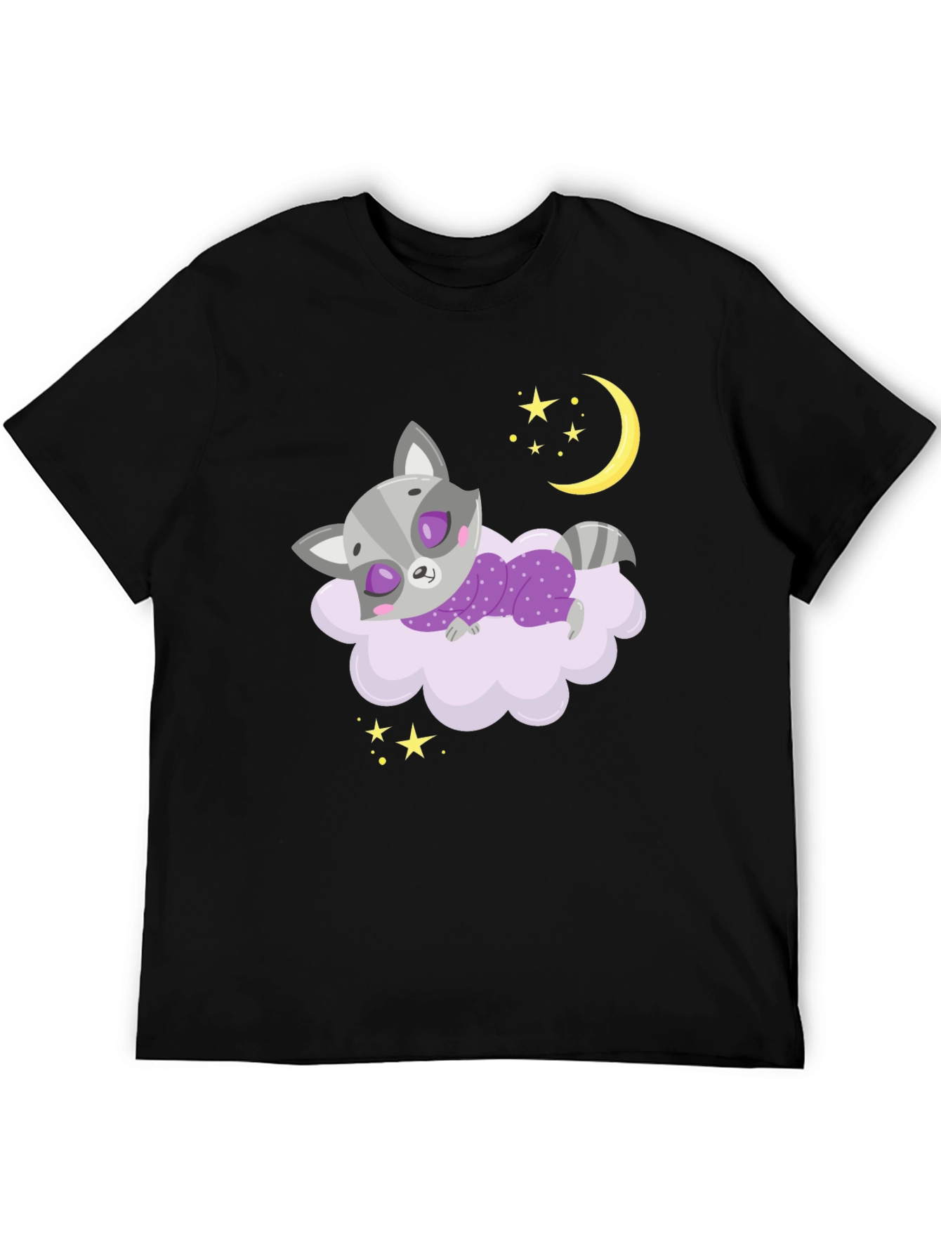 Cute Raccoon Sleeping on Cloud Graphic Tee
