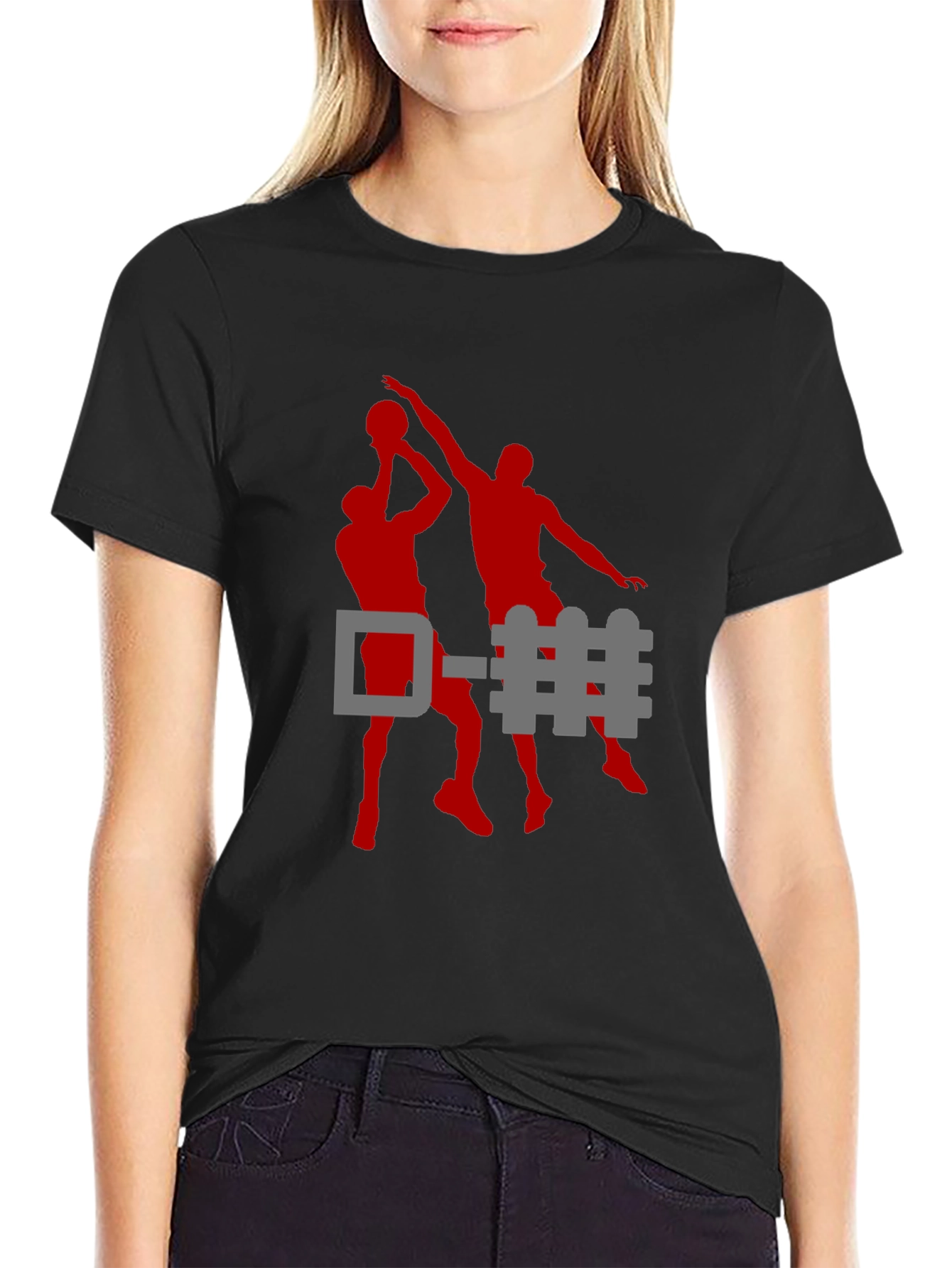 Basketball D-Fence Graphic Tee - Black Cotton