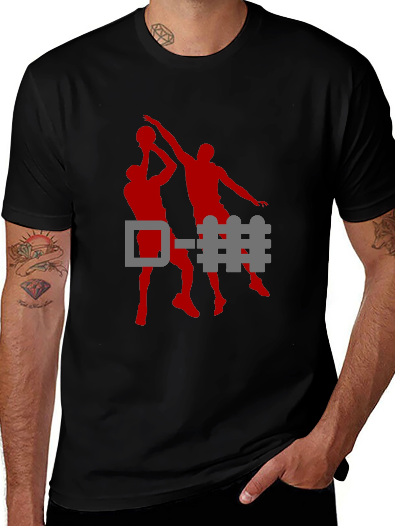 Basketball D-Fence Graphic Tee - Black Cotton