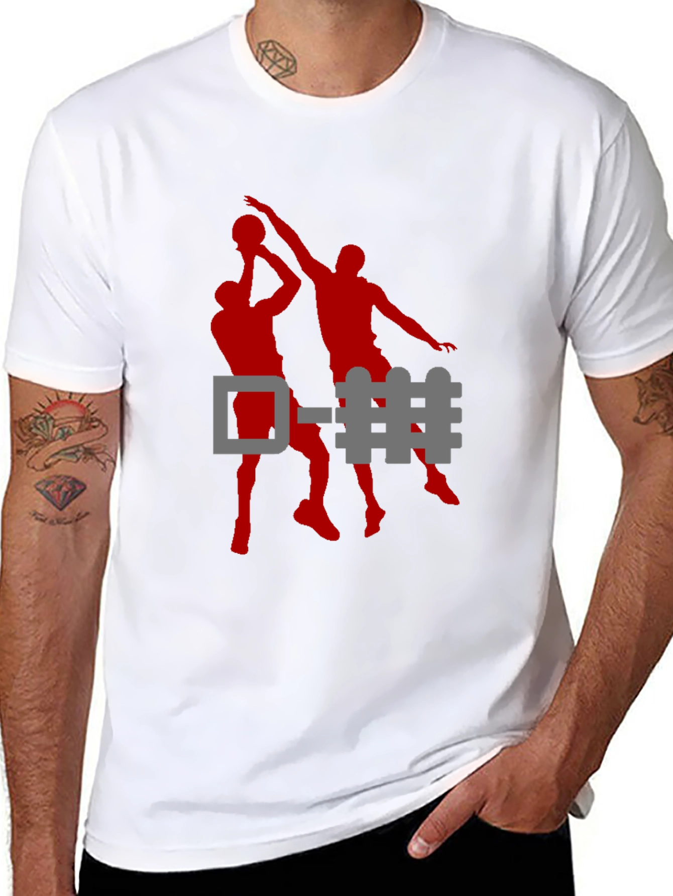 Basketball D-Fence Graphic Tee - Black Cotton