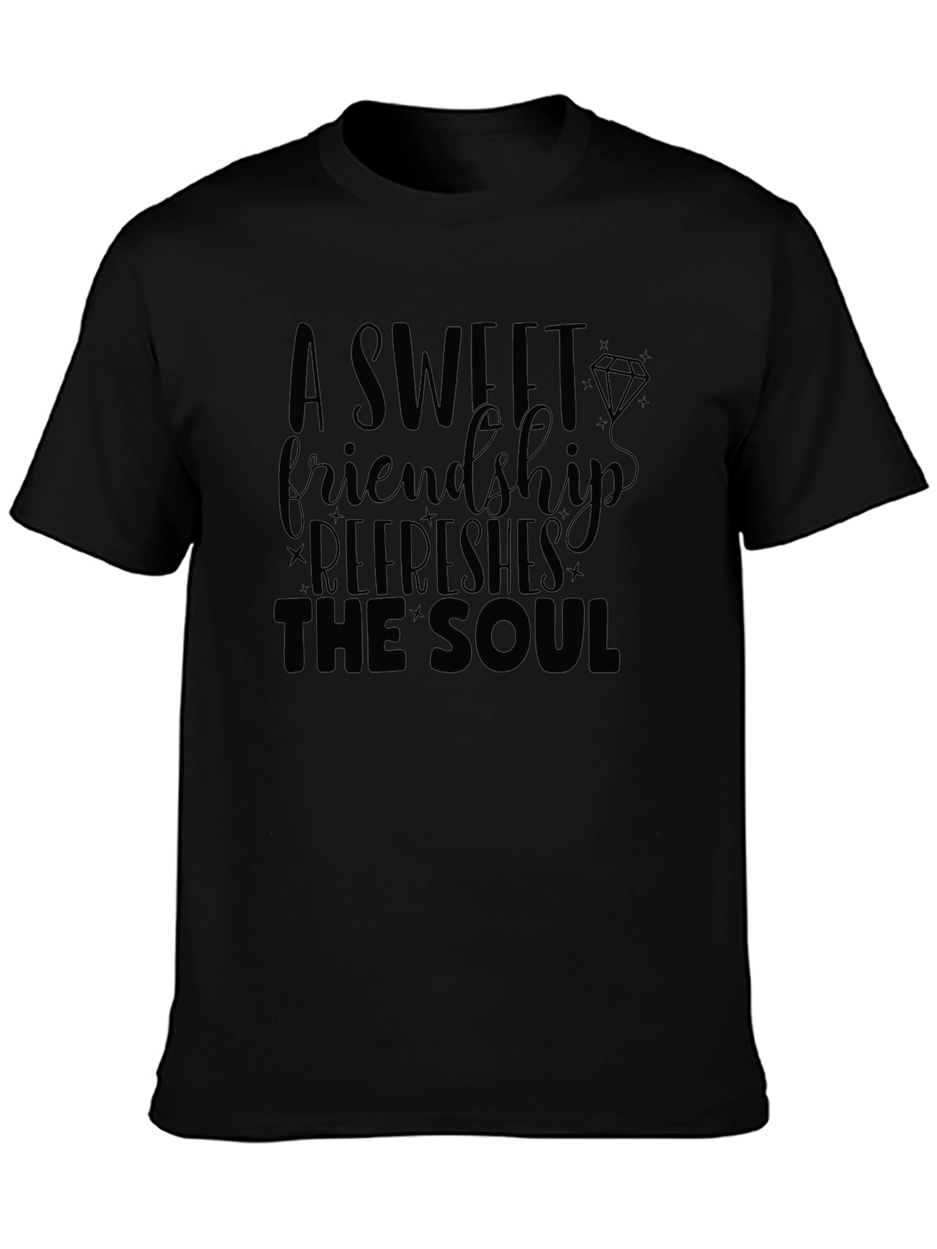 Friendship Refreshes the Soul Black T-Shirt