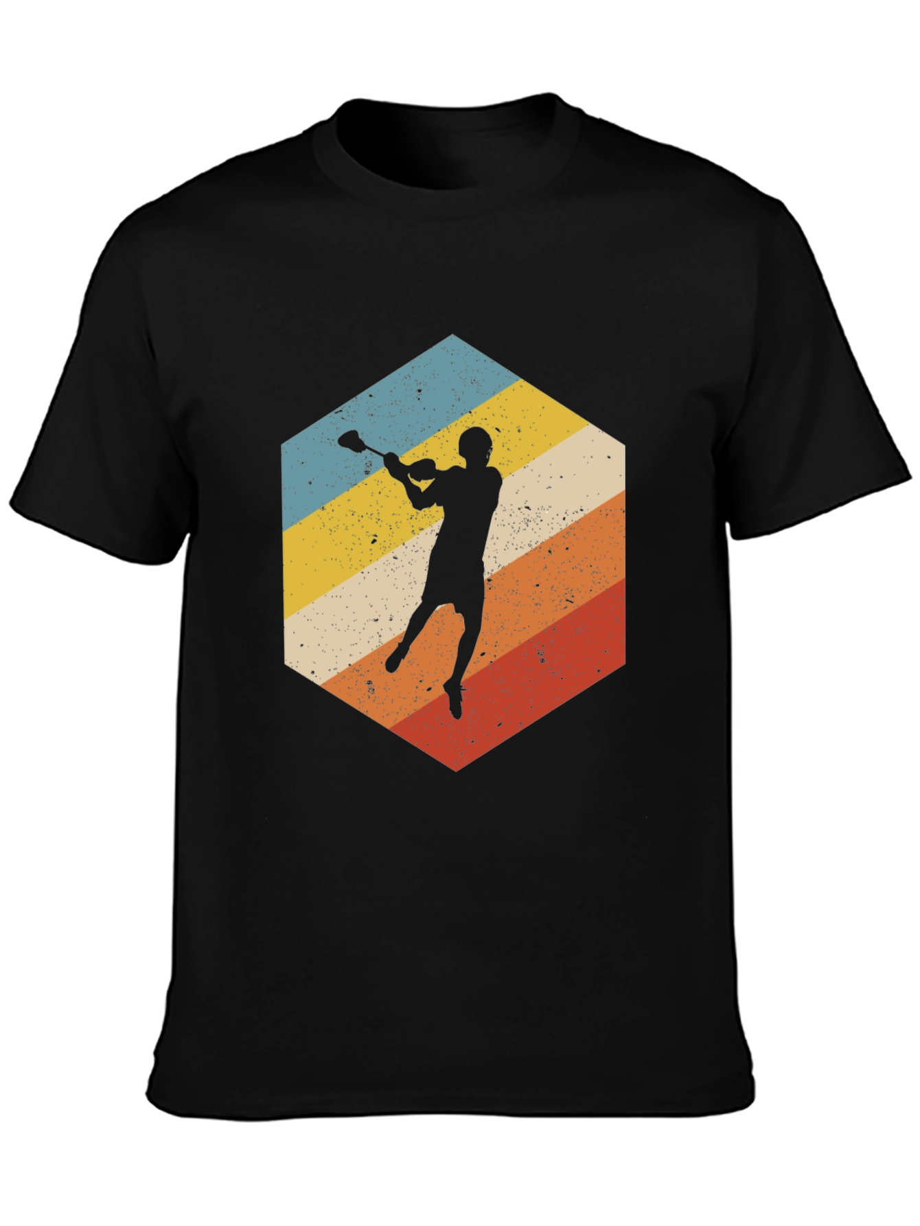 Retro Lacrosse Player Graphic T-Shirt