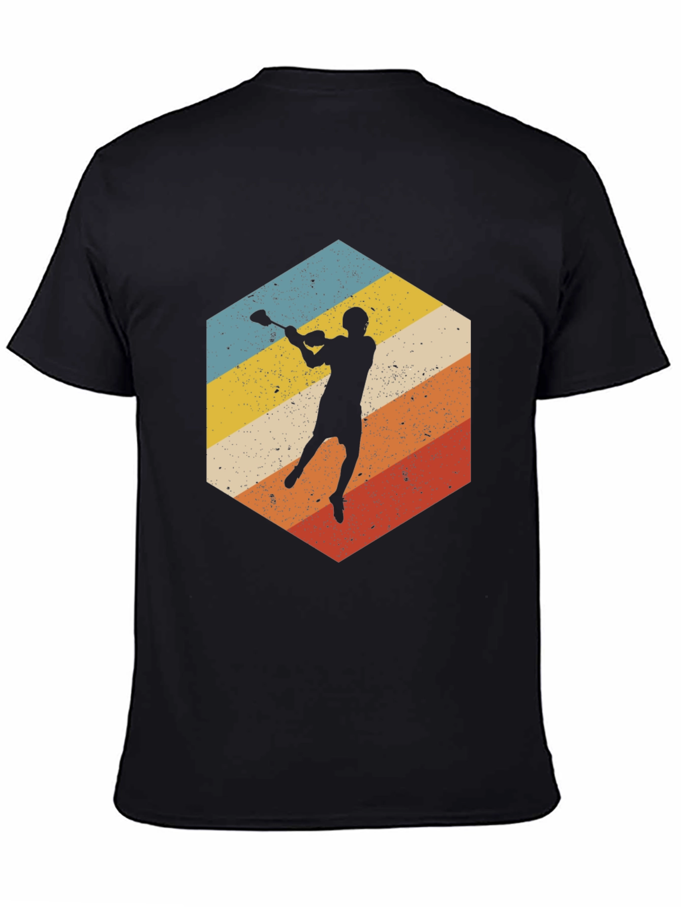 Retro Lacrosse Player Graphic T-Shirt