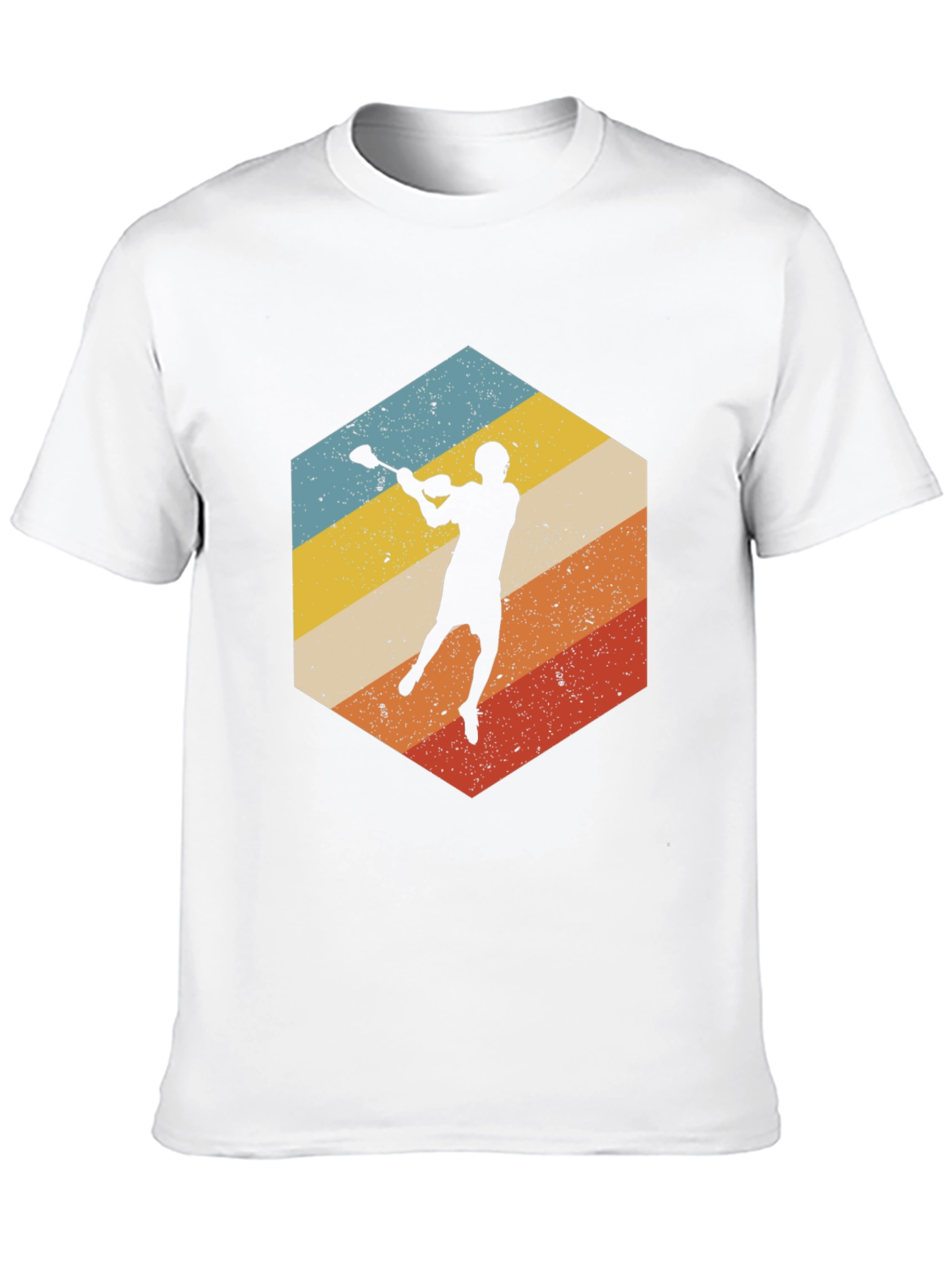 Retro Lacrosse Player Graphic T-Shirt