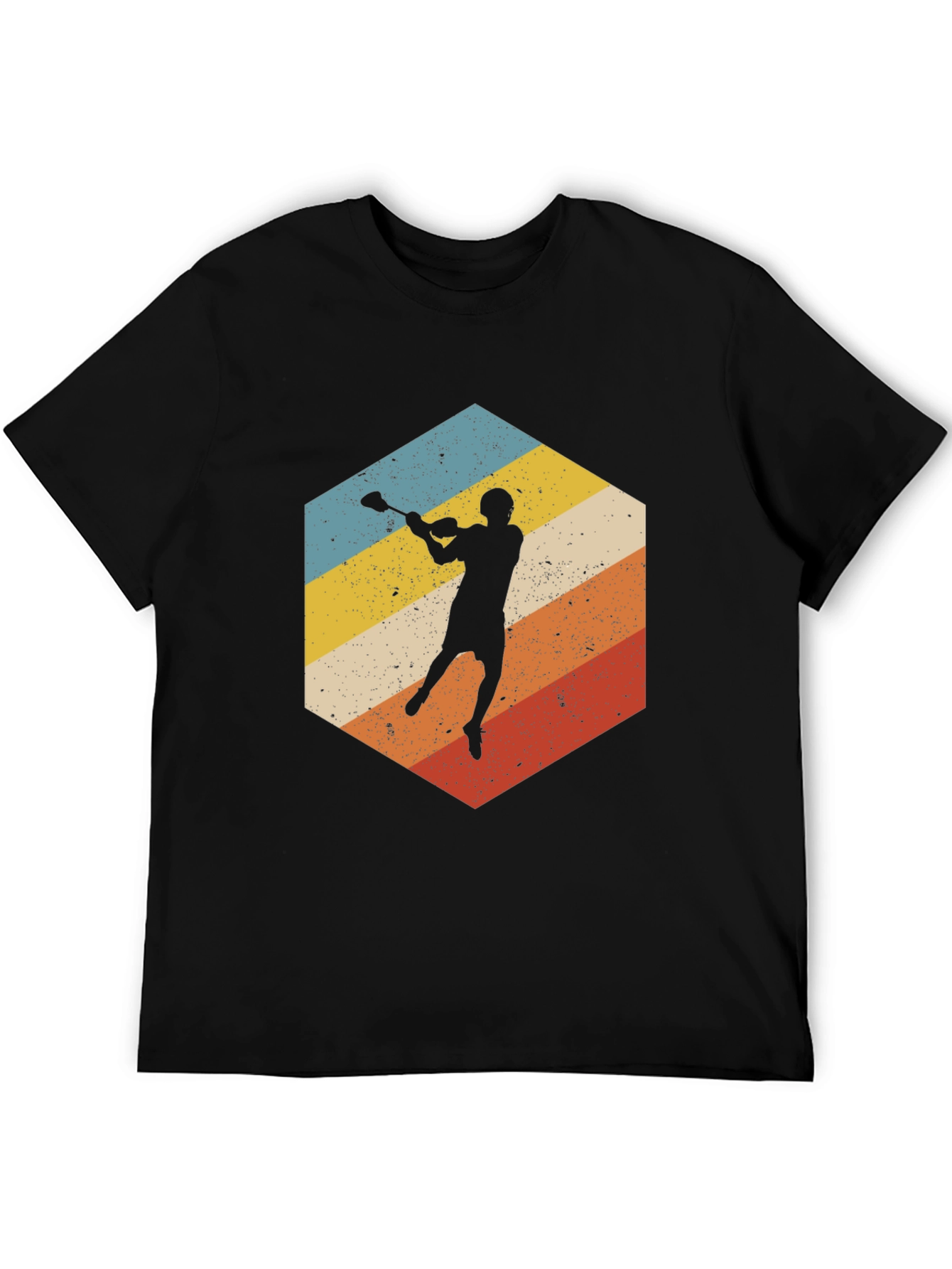 Retro Lacrosse Player Graphic T-Shirt