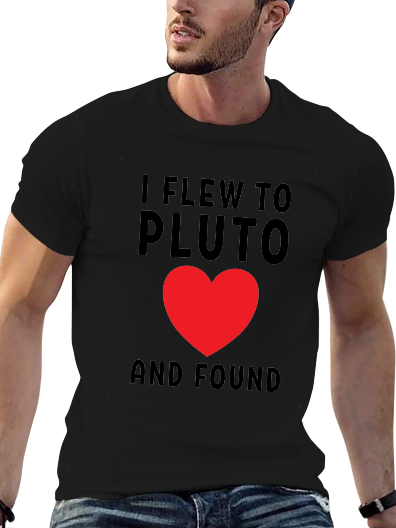 I Flew To Pluto Heart Graphic T-Shirt