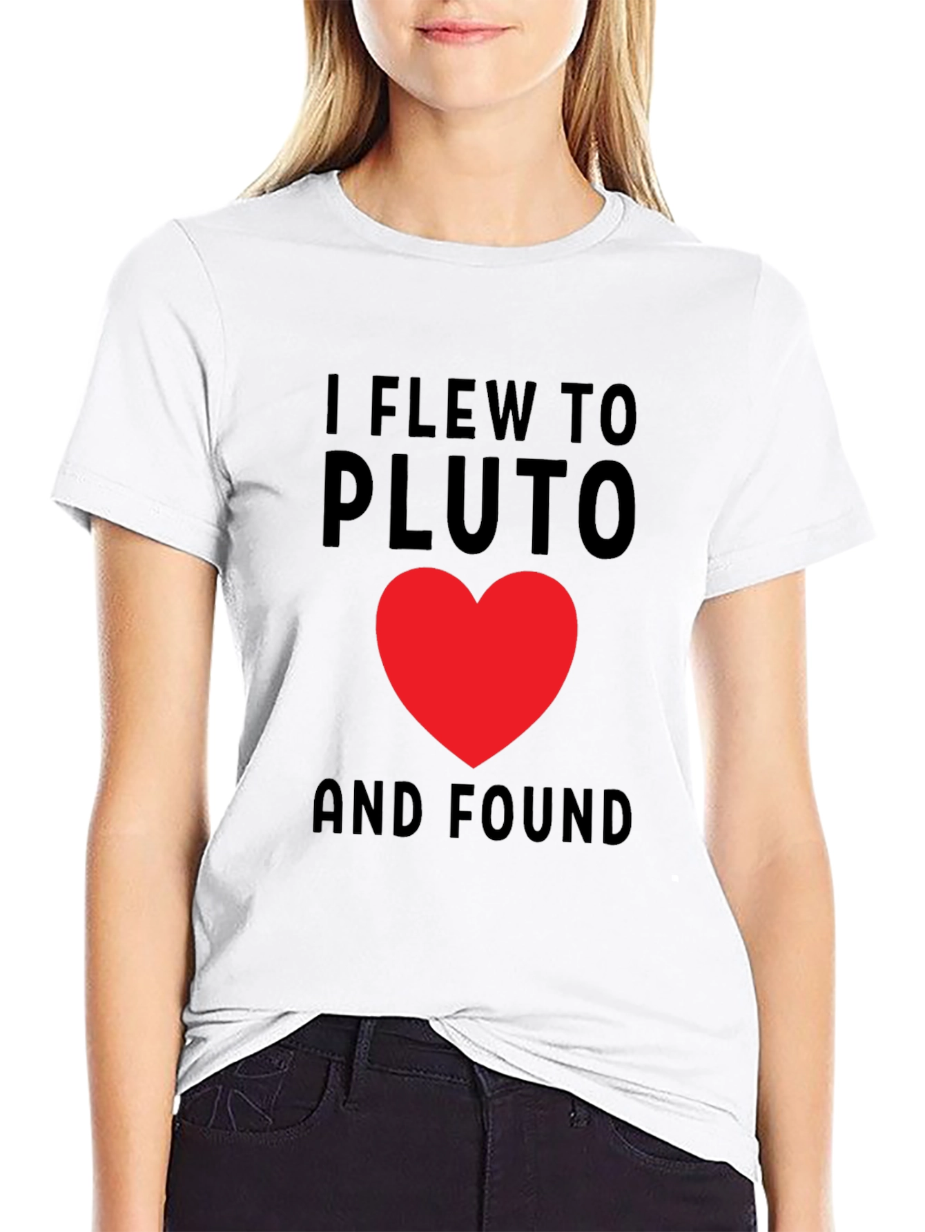 I Flew To Pluto Heart Graphic T-Shirt