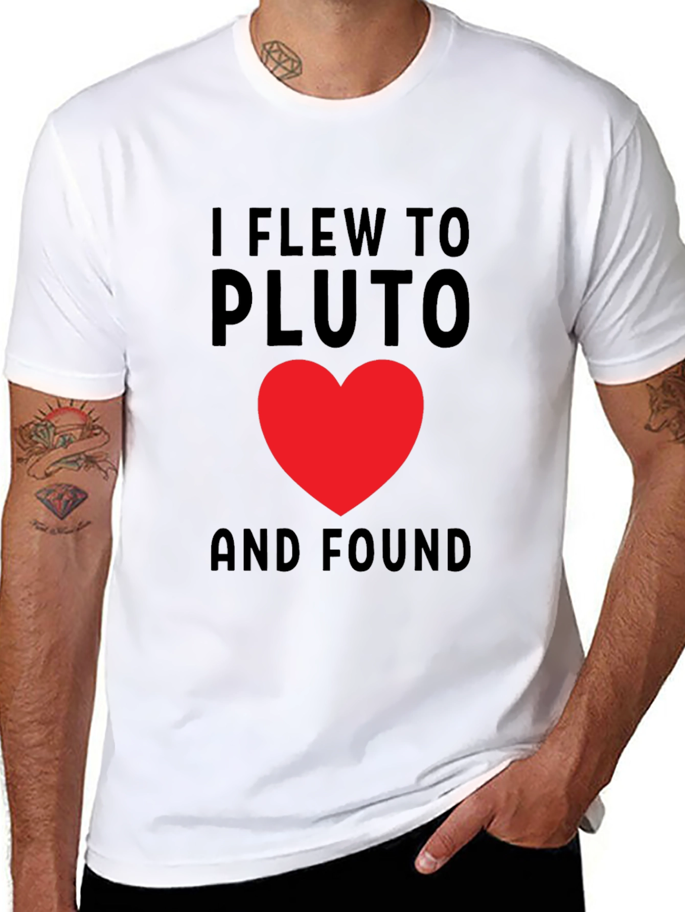 I Flew To Pluto Heart Graphic T-Shirt