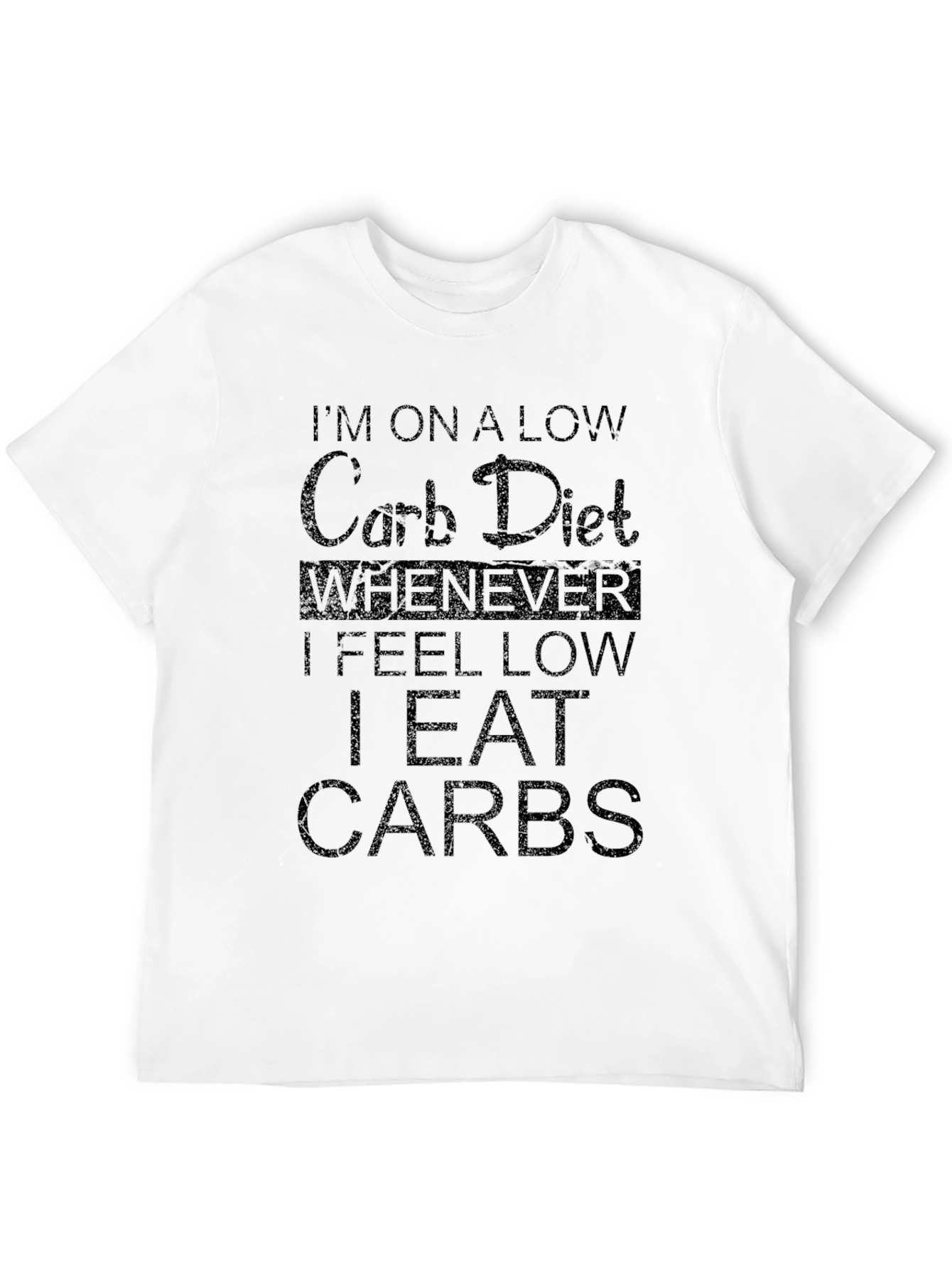 Low Carb Diet Slogan Graphic T-Shirt