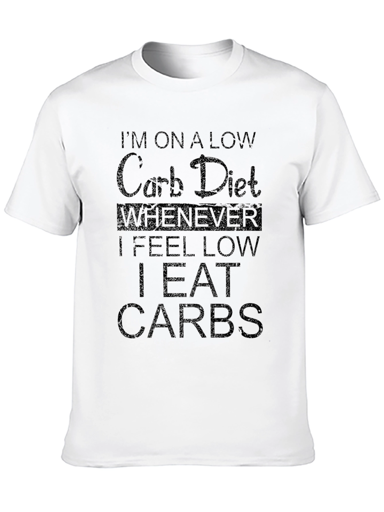 Low Carb Diet Slogan Graphic T-Shirt