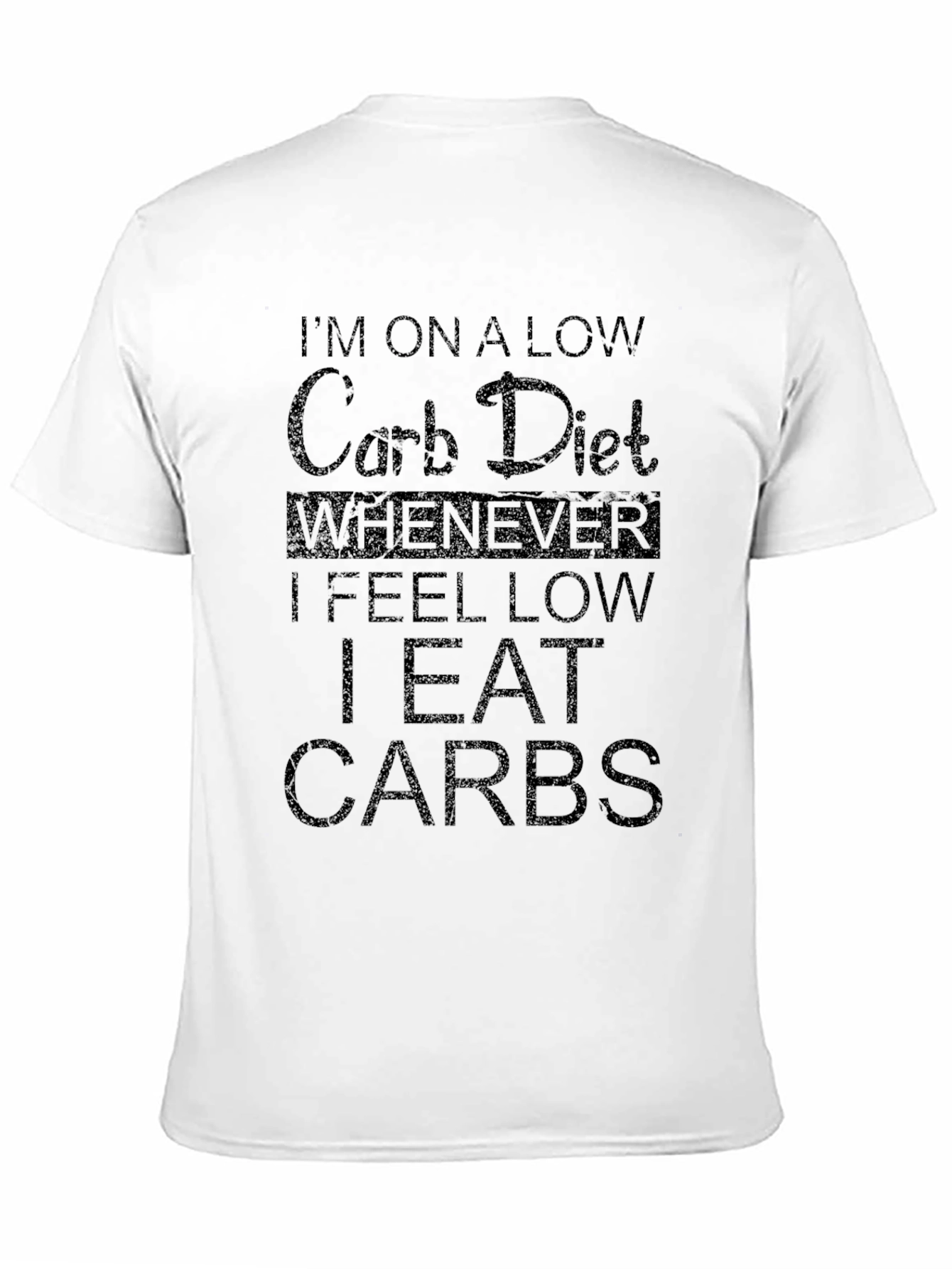 Low Carb Diet Slogan Graphic T-Shirt