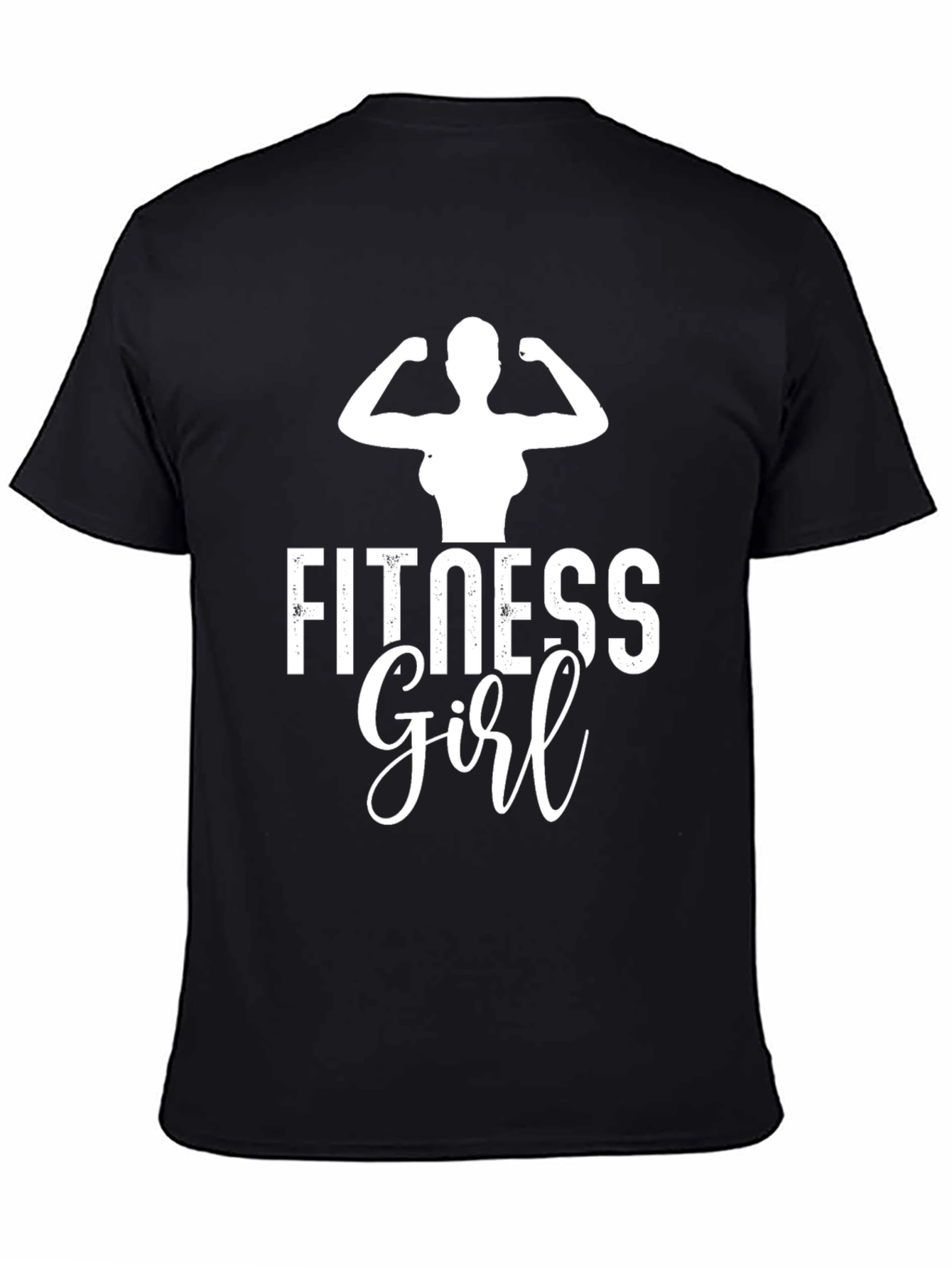 Fitness Girl Black T-Shirt Gym Workout Apparel