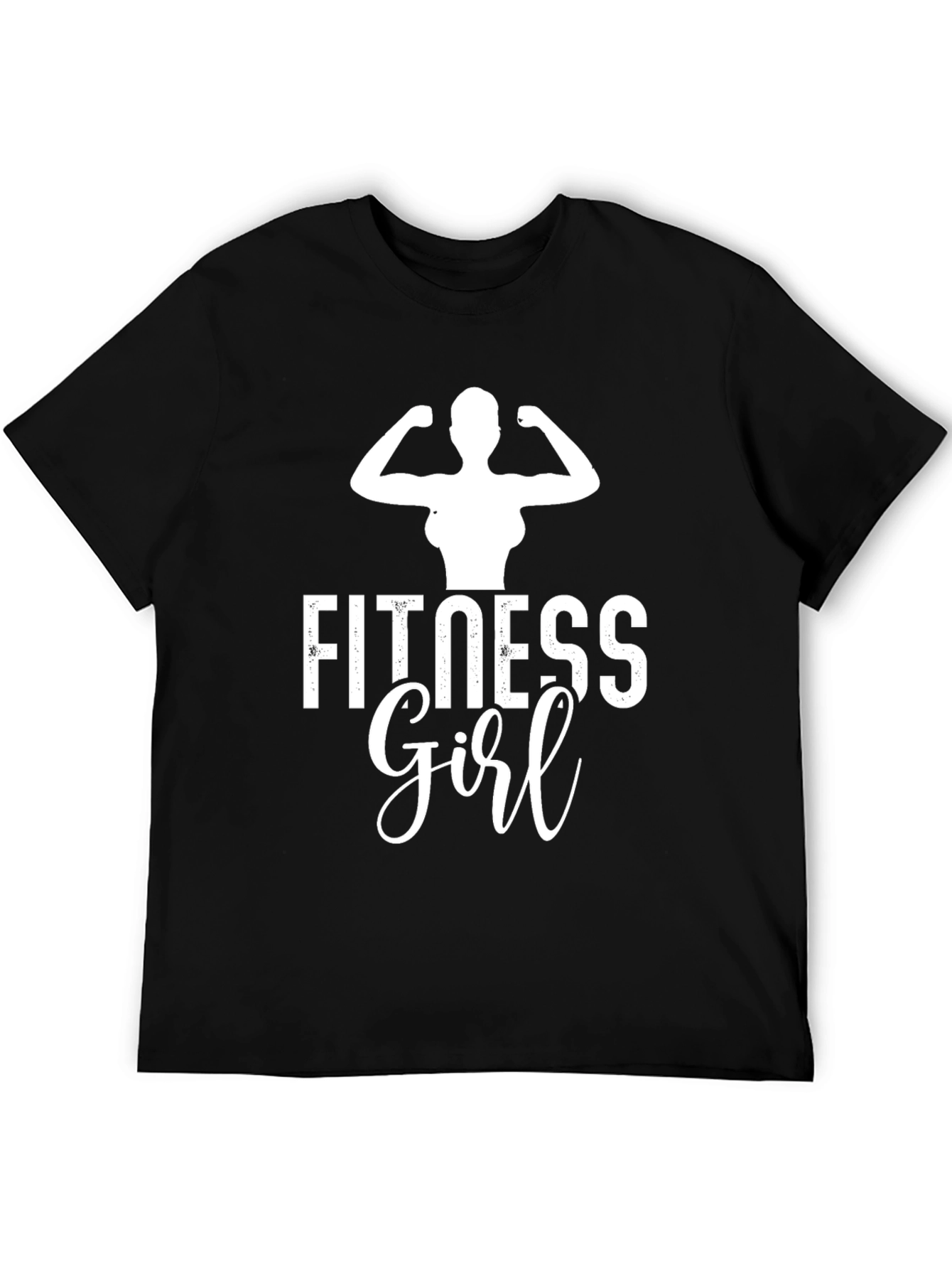 Fitness Girl Black T-Shirt Gym Workout Apparel