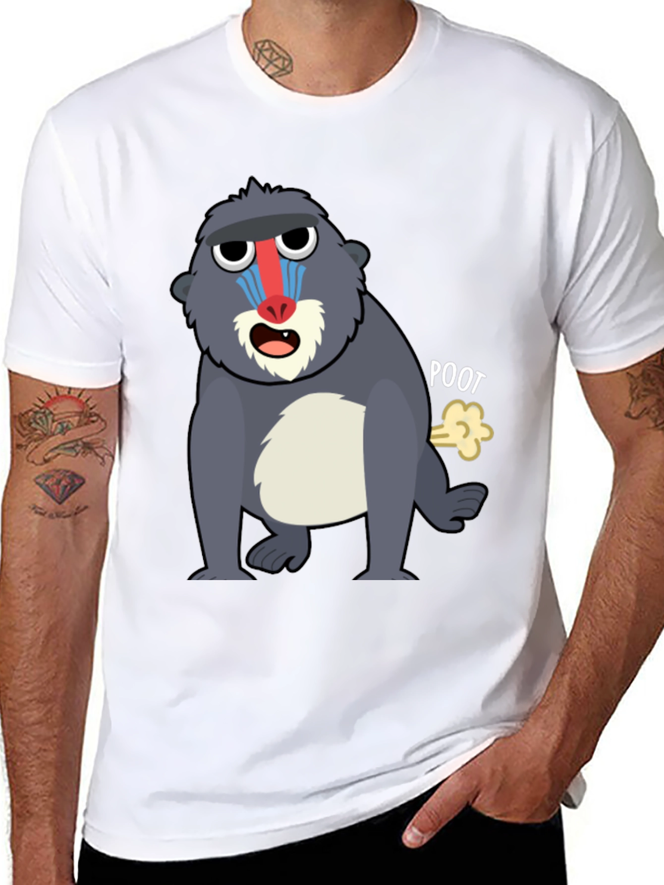 Funny Mandrill Monkey Poot T-Shirt