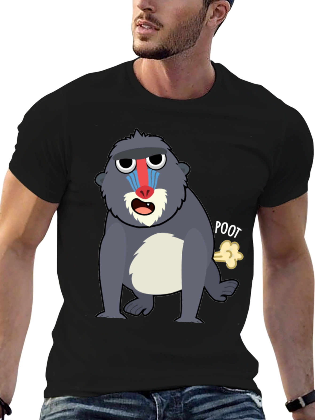 Funny Mandrill Monkey Poot T-Shirt