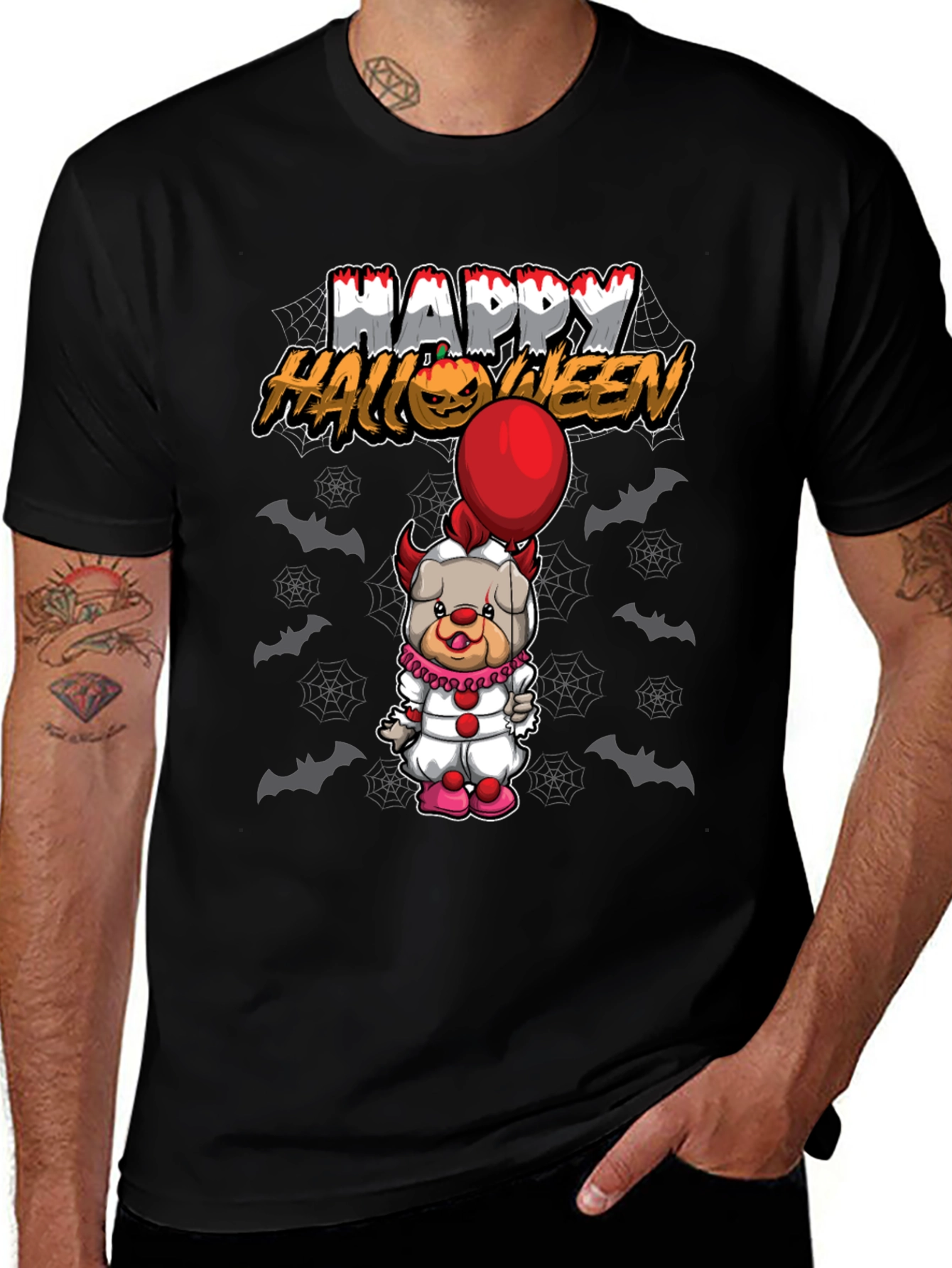 Happy Halloween Bulldog Clown T-Shirt