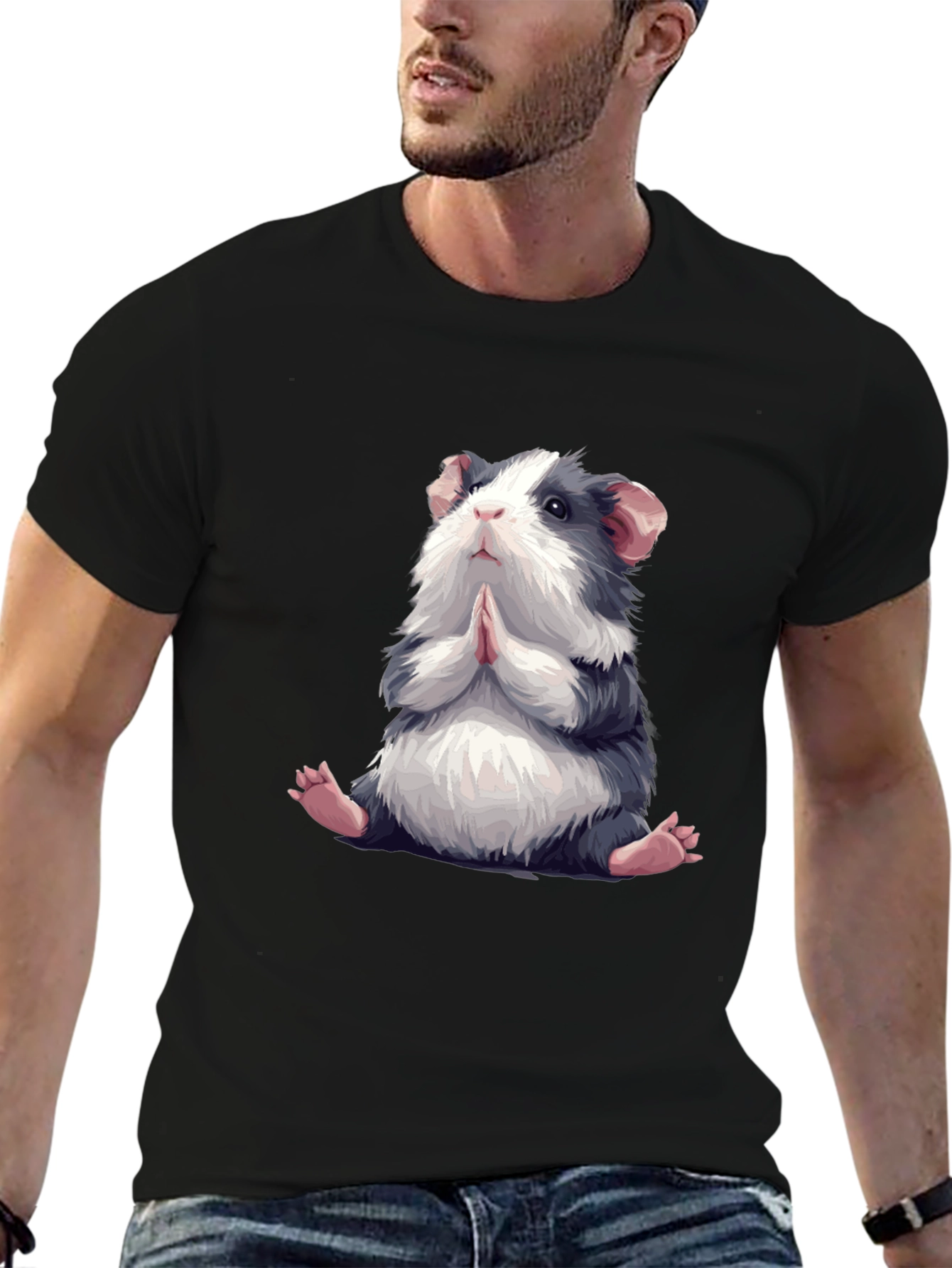 Praying Guinea Pig Graphic Tee - Cute Animal T-Shirt