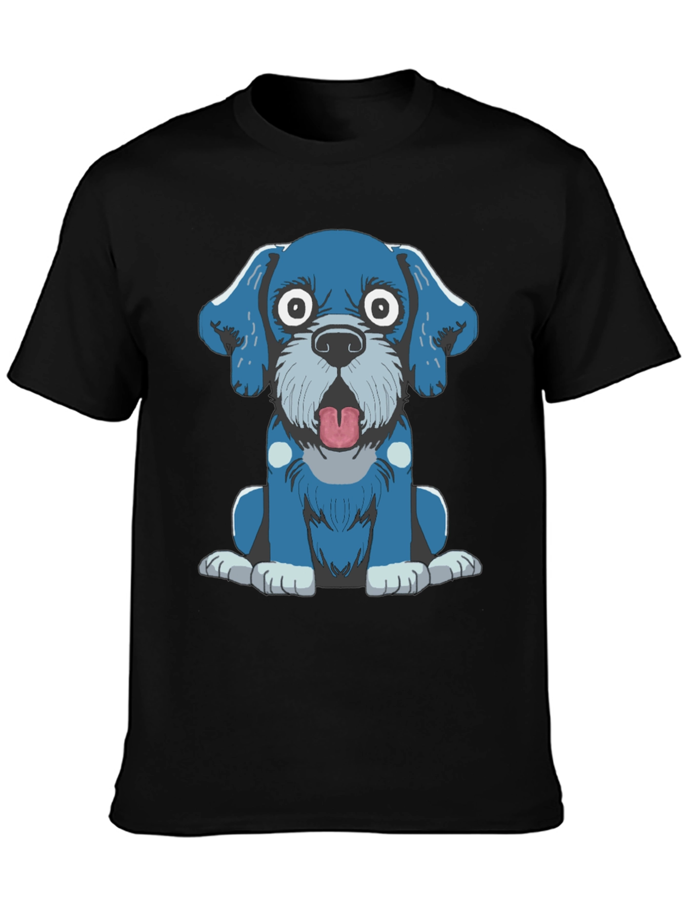 Cartoon Dog Graphic Tee - Black T-Shirt