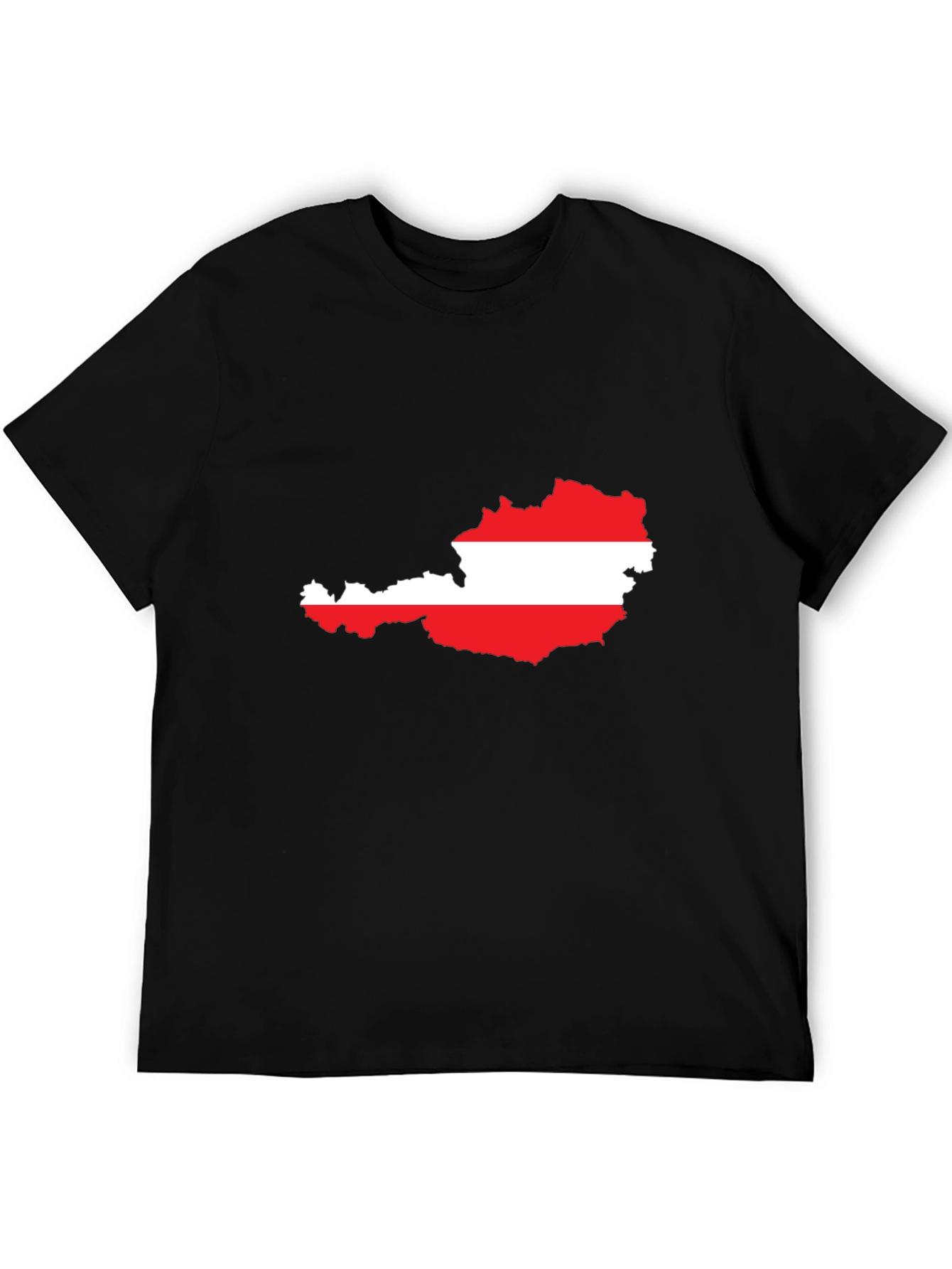 Austria Flag Map T-Shirt - Black