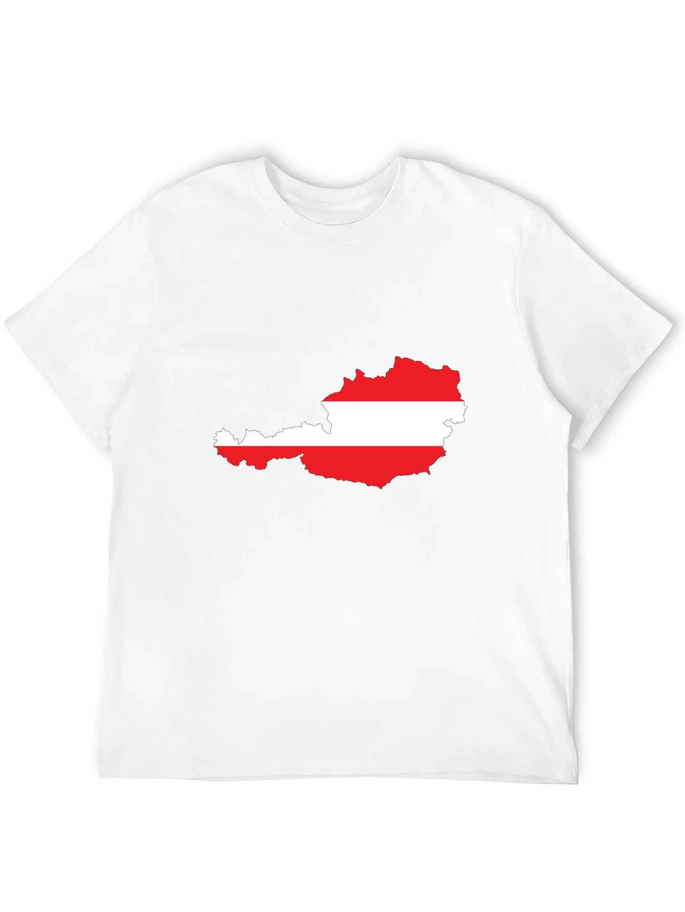 Austria Flag Map T-Shirt - Black