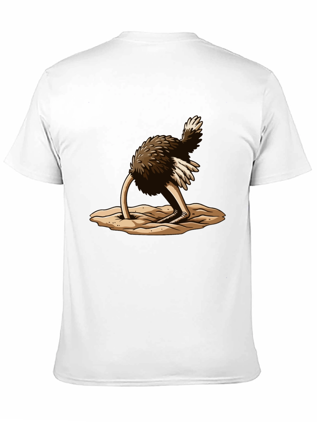 Ostrich Head in Sand T-Shirt - Black Cotton Tee