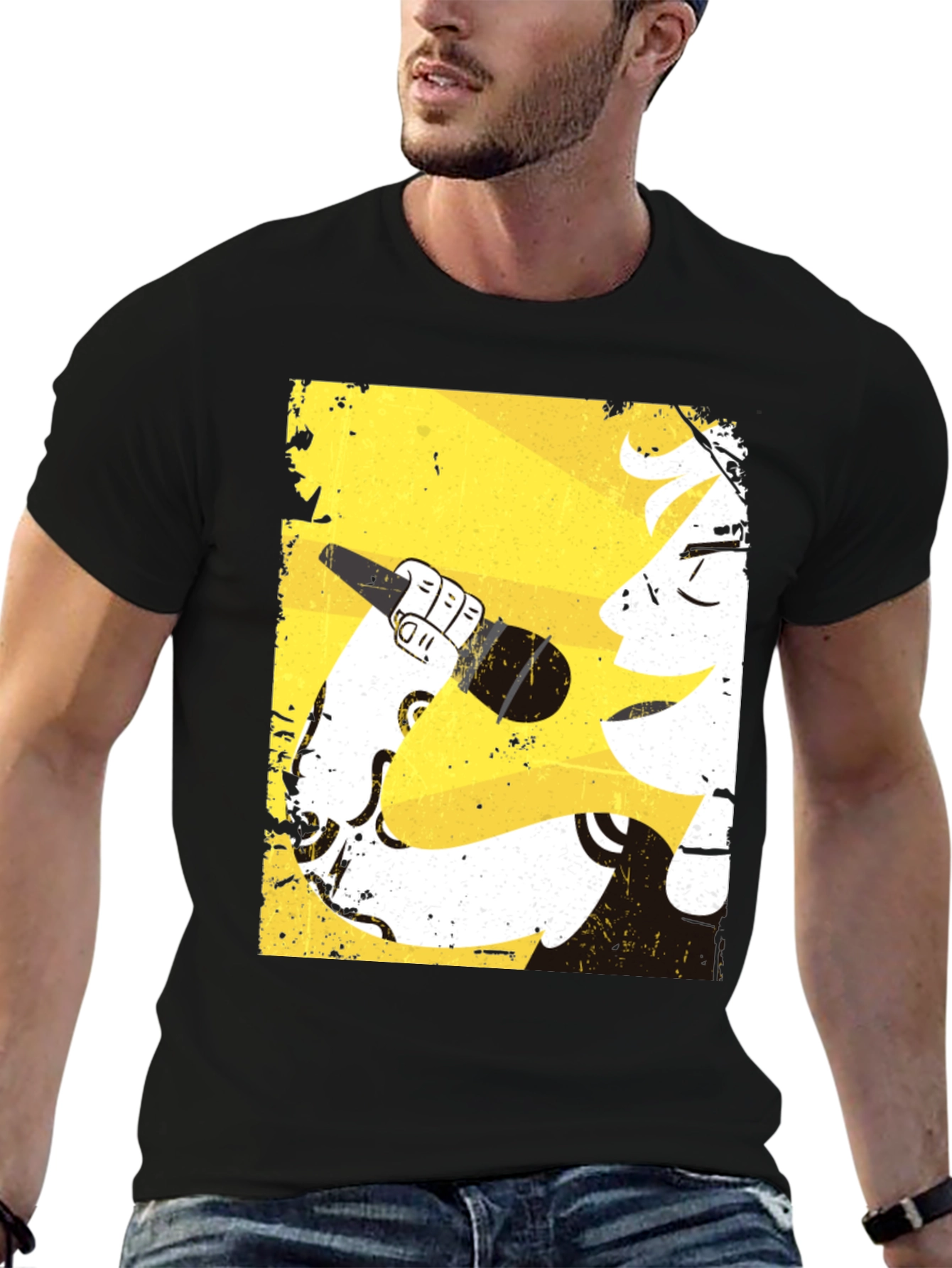 Retro Singer Graphic Tee - Cool Musician Shirt