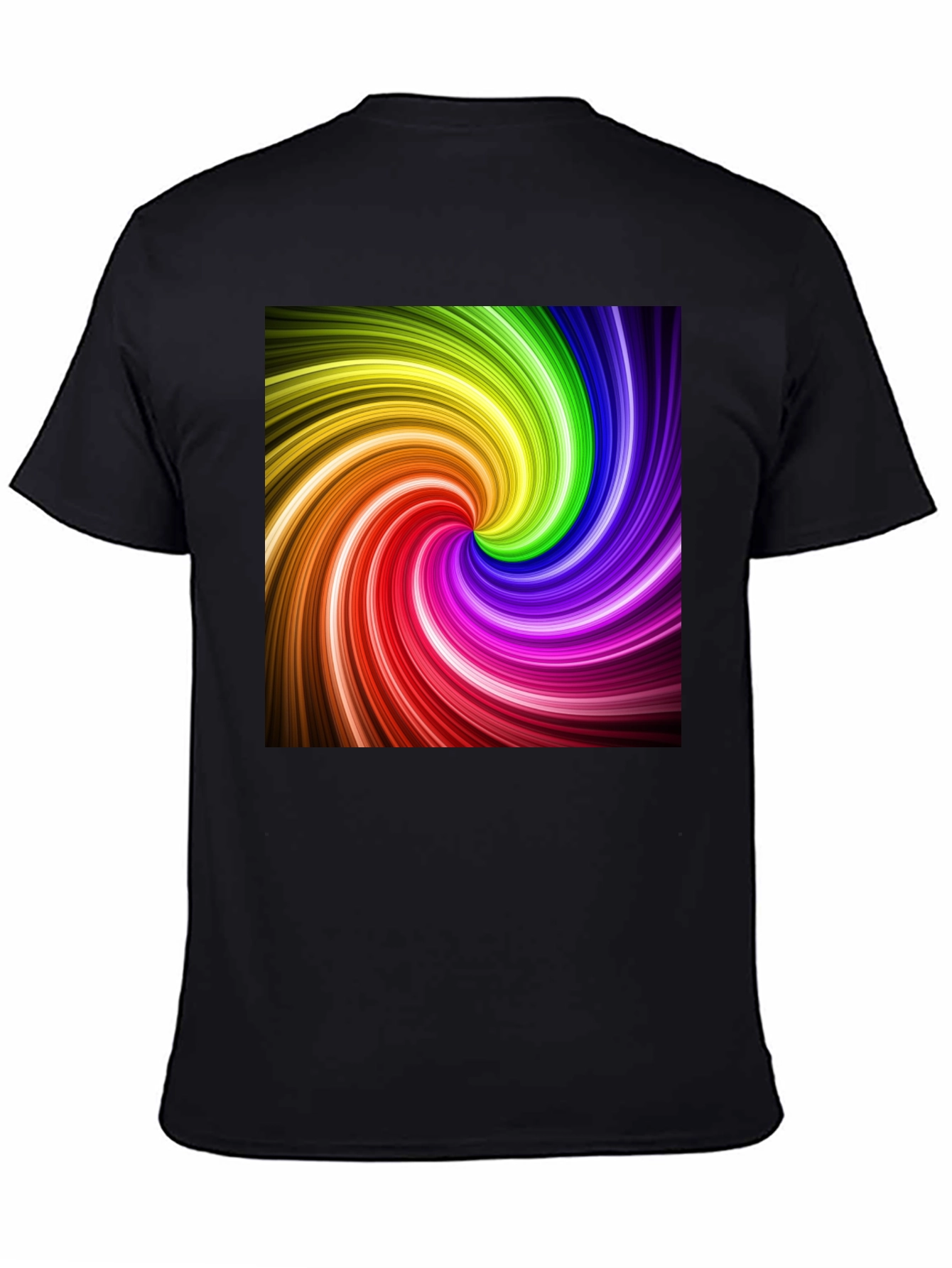 Rainbow Swirl Graphic Black T-Shirt