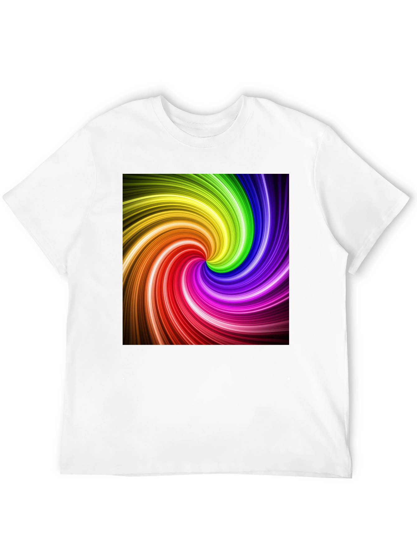 Rainbow Swirl Graphic Black T-Shirt