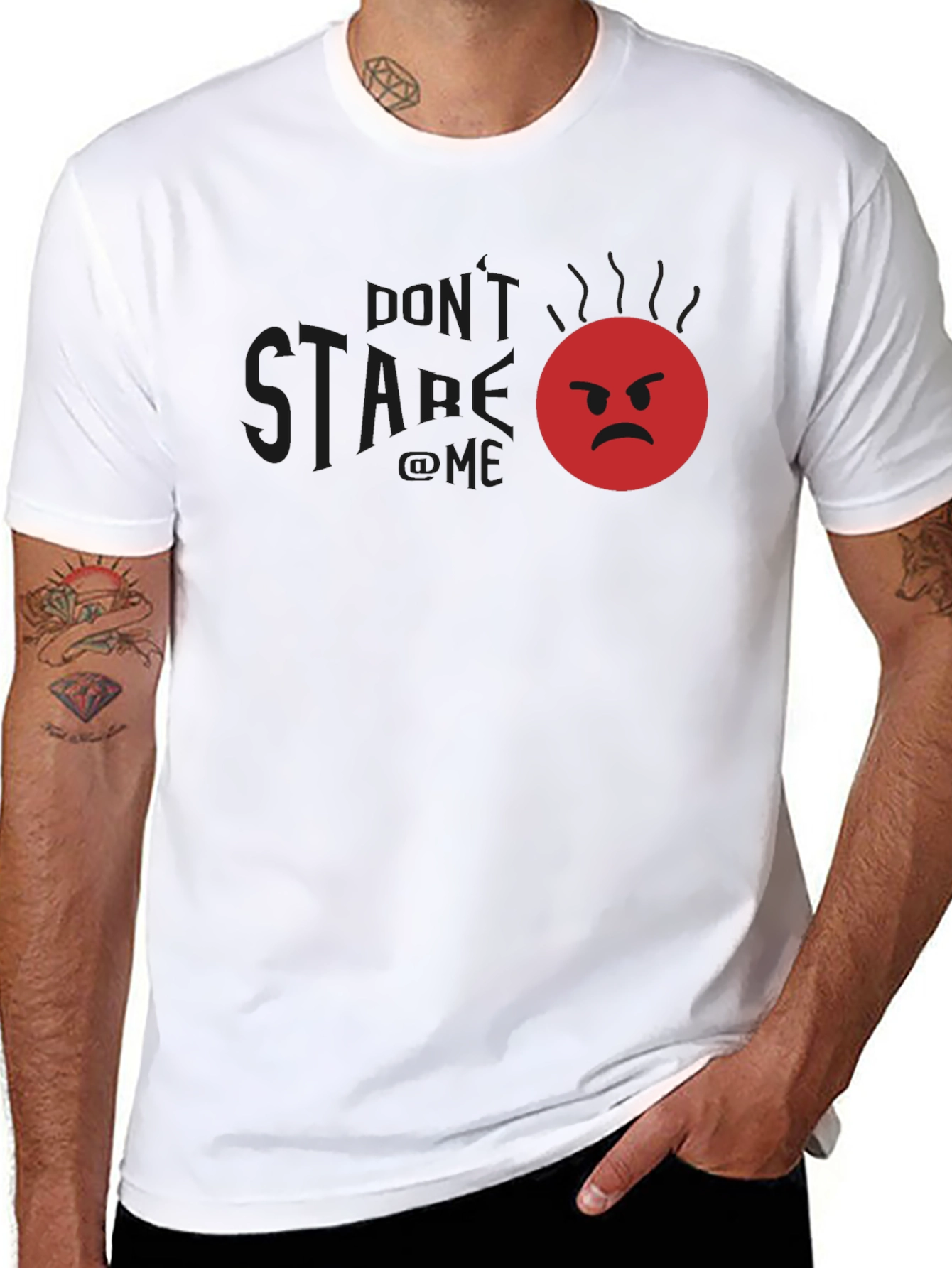 Funny Angry Emoji Graphic T-Shirt - Dont Stare