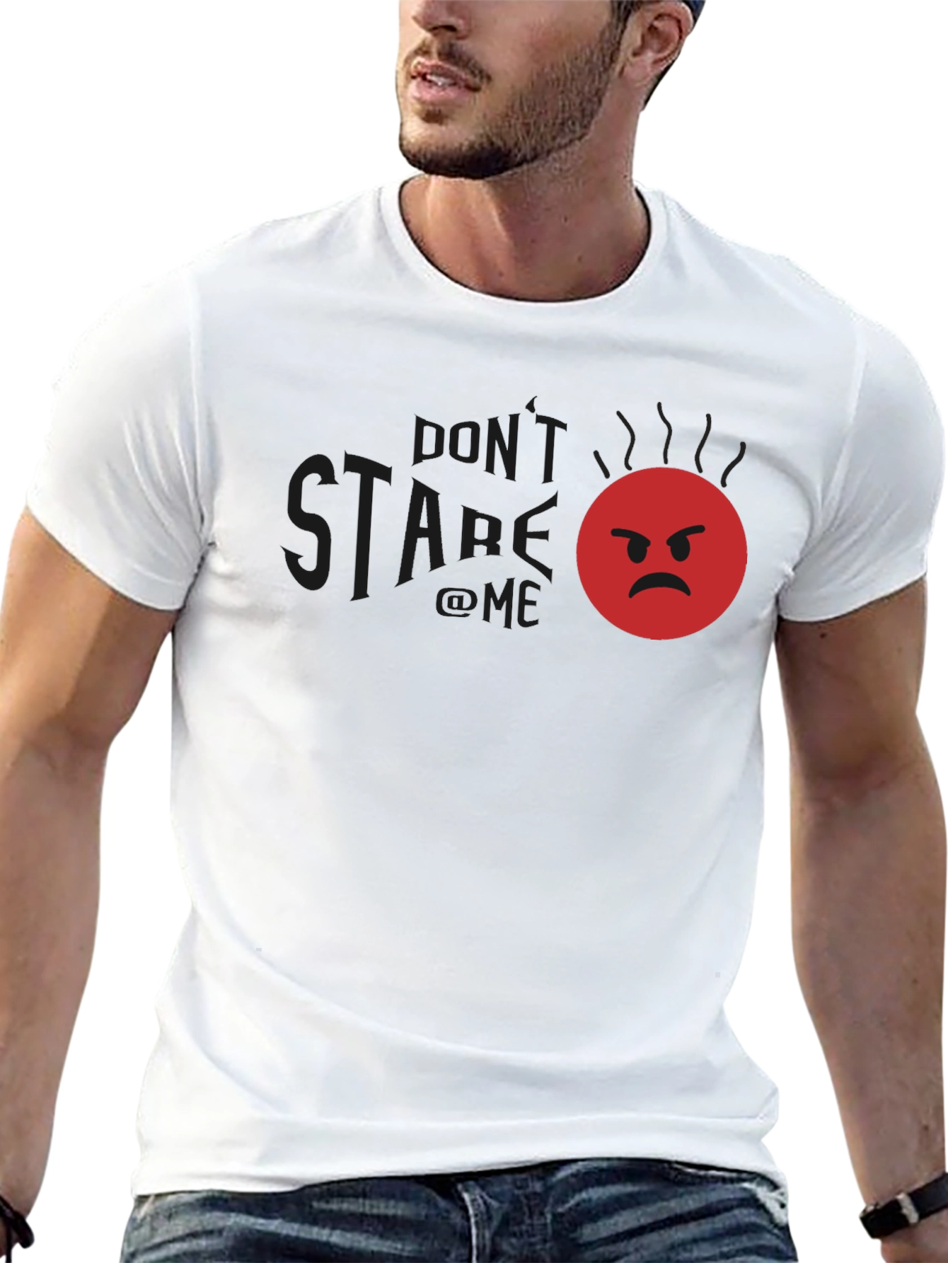 Funny Angry Emoji Graphic T-Shirt - Dont Stare