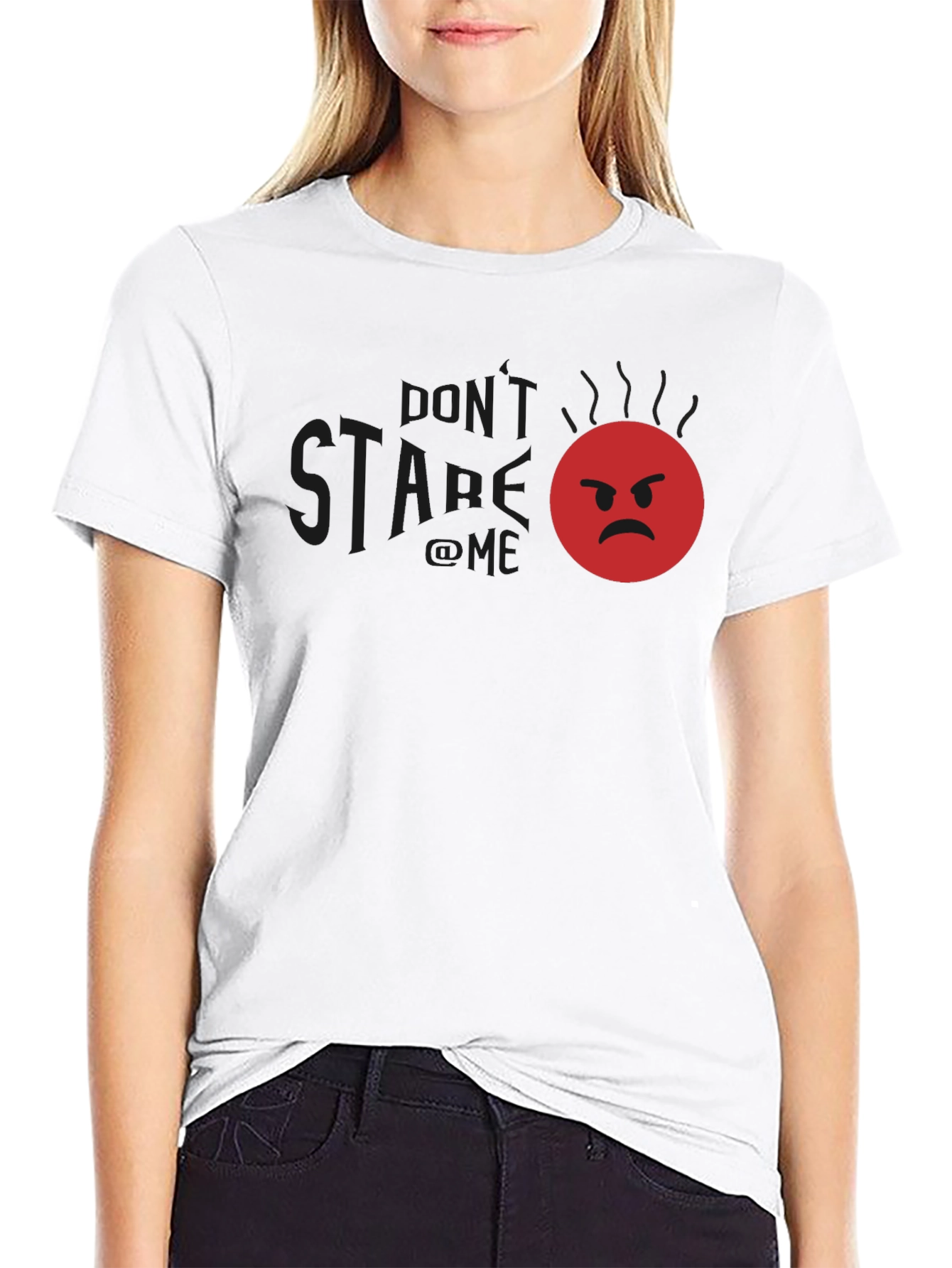 Funny Angry Emoji Graphic T-Shirt - Dont Stare