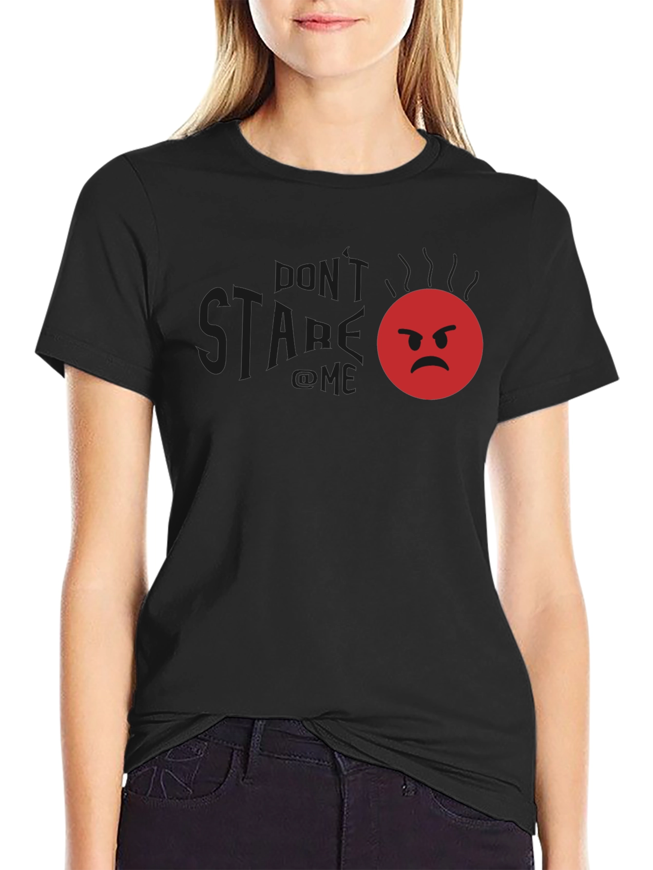 Funny Angry Emoji Graphic T-Shirt - Dont Stare
