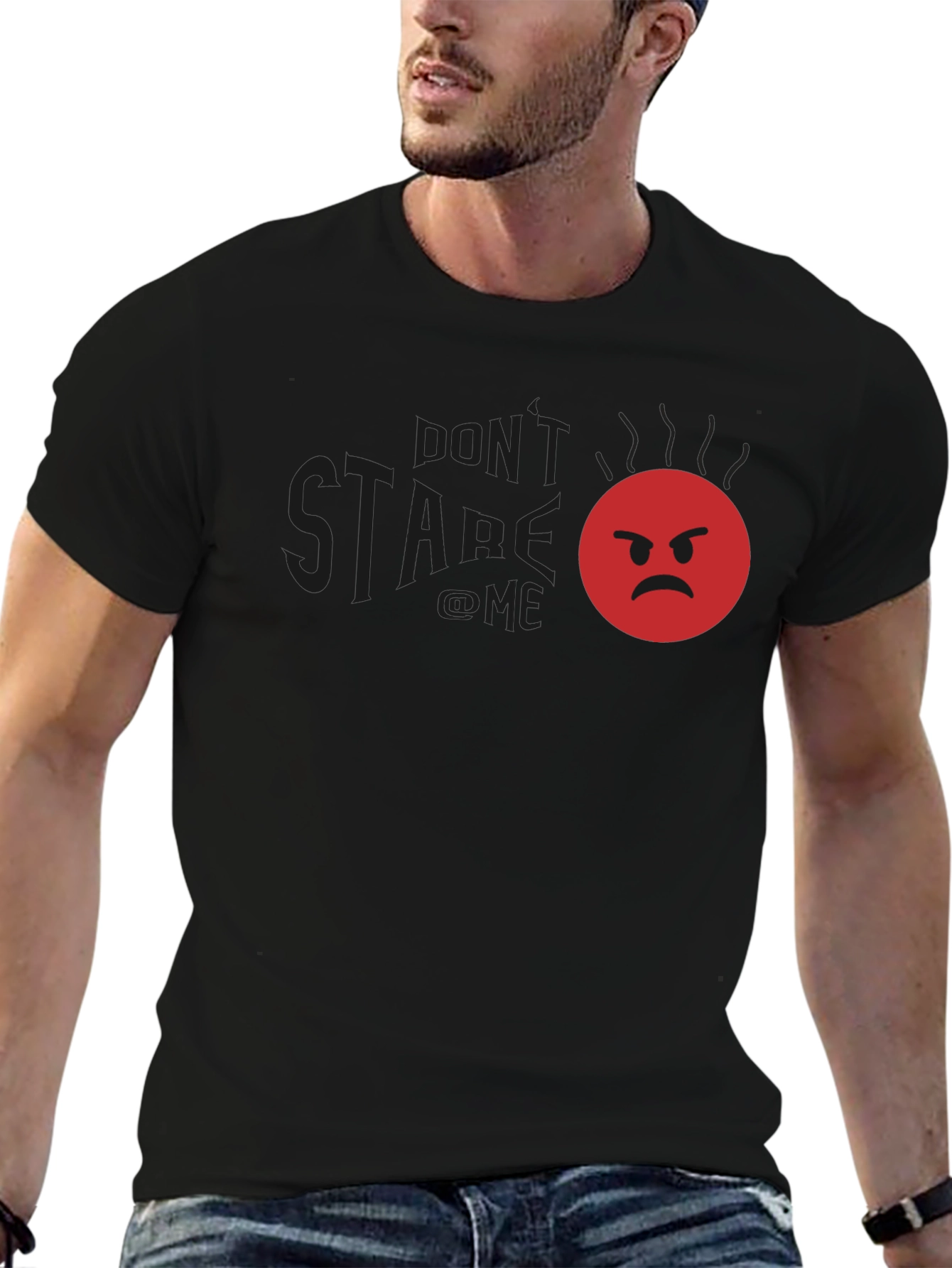 Funny Angry Emoji Graphic T-Shirt - Dont Stare