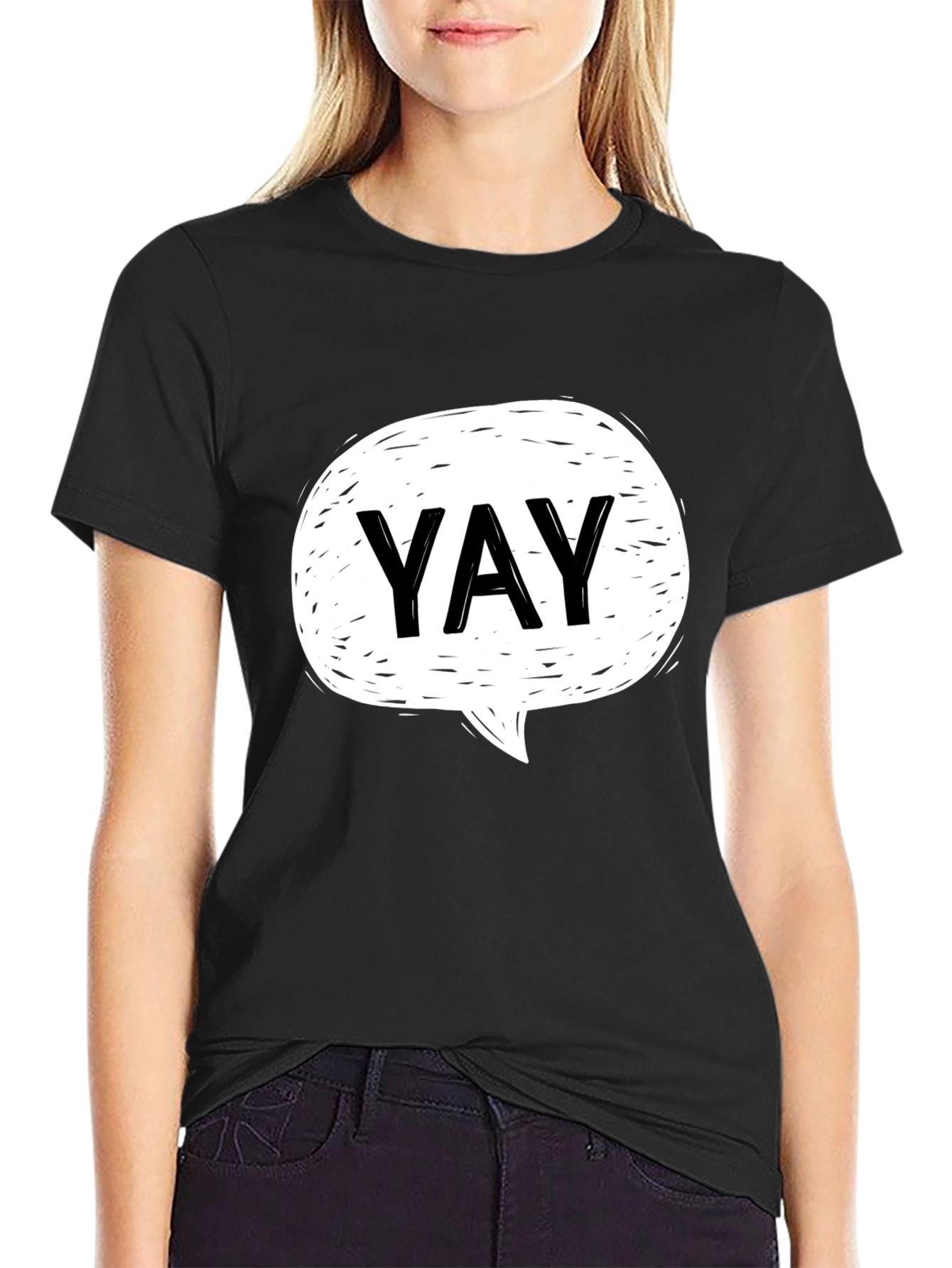 YAY Speech Bubble Graphic T-Shirt - Casual Cool Tee
