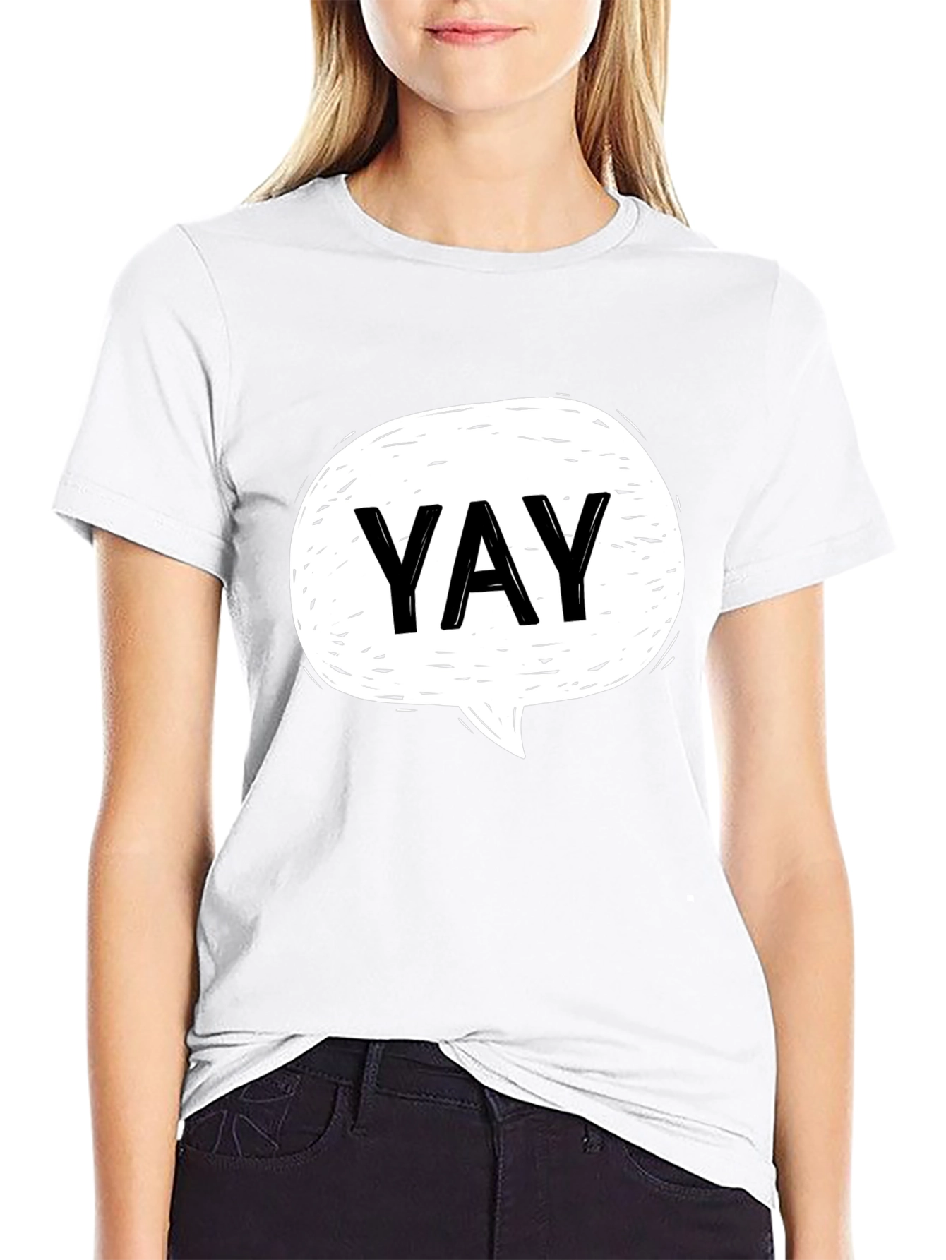 YAY Speech Bubble Graphic T-Shirt - Casual Cool Tee