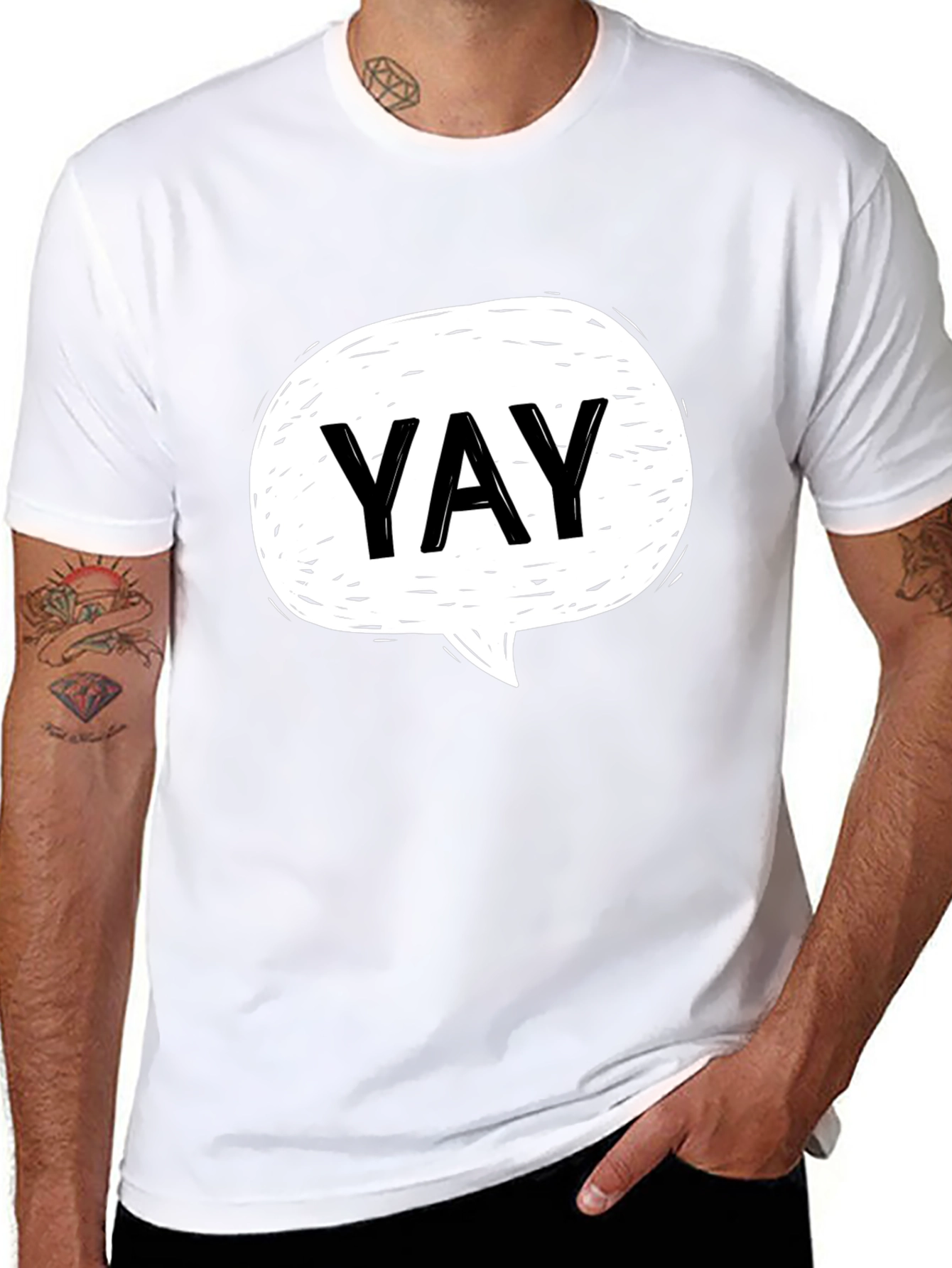 YAY Speech Bubble Graphic T-Shirt - Casual Cool Tee
