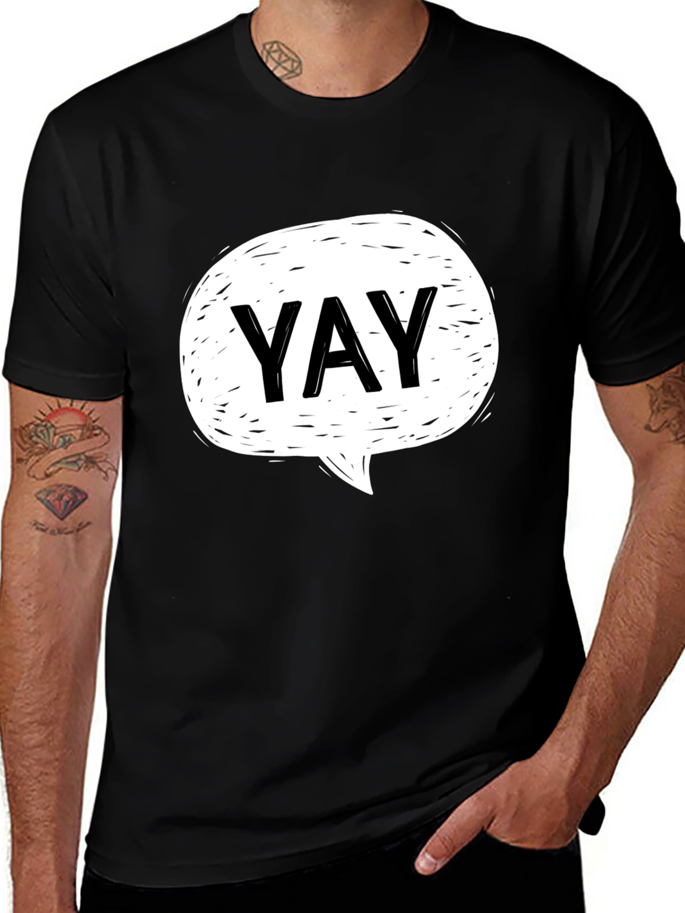 YAY Speech Bubble Graphic T-Shirt - Casual Cool Tee