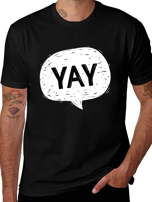 YAY Speech Bubble Graphic T-Shirt - Casual Cool Tee