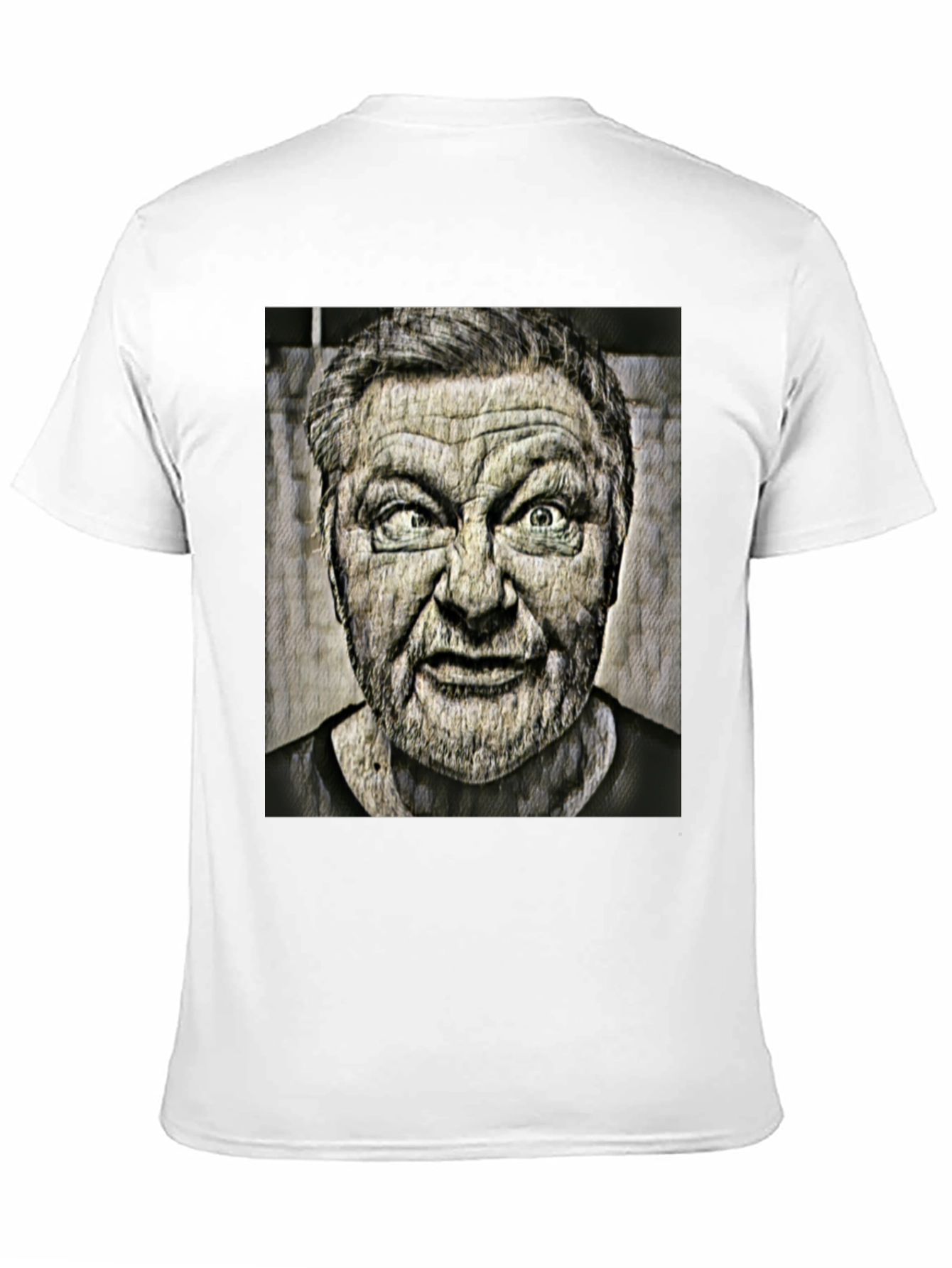 Cross-Eyed Man Graphic Black T-Shirt