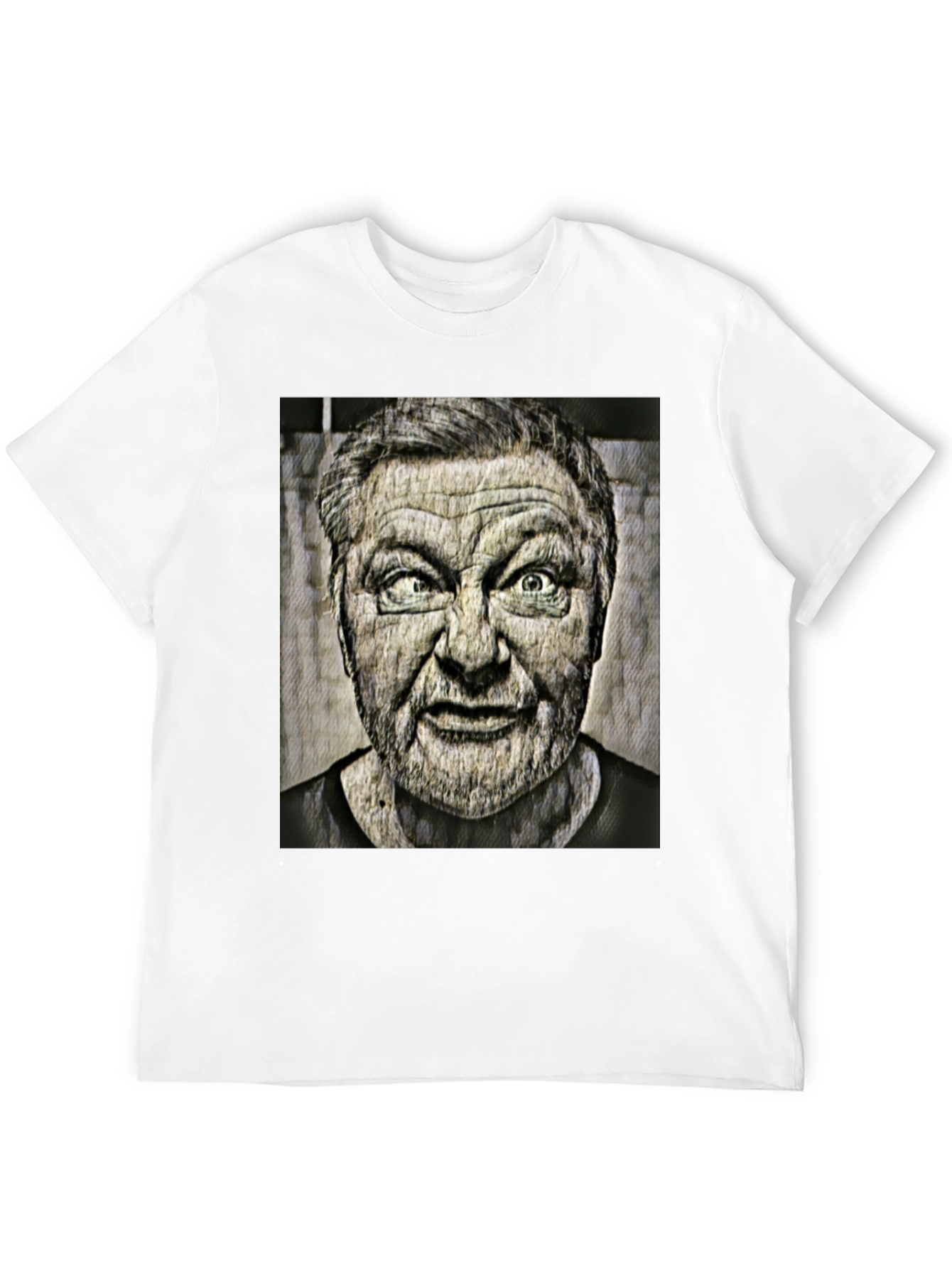 Cross-Eyed Man Graphic Black T-Shirt